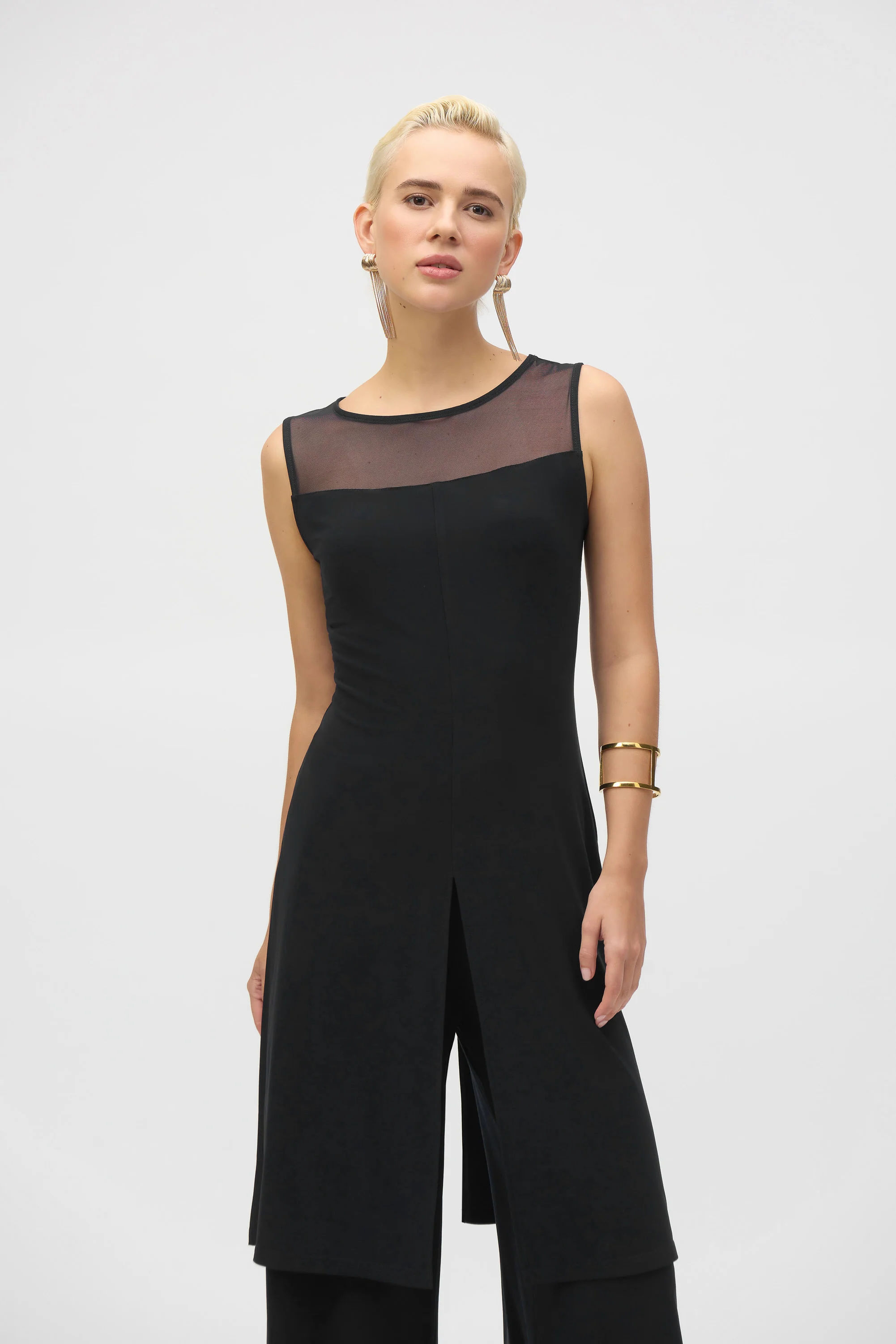 Joseph Ribkoff Silky Knit And Mesh Sleeveless Tunic Style 252081