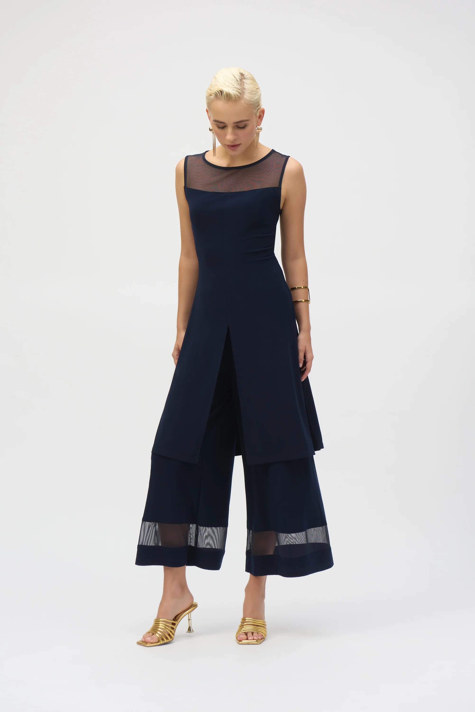 Joseph Ribkoff Silky Knit And Mesh Sleeveless Tunic Style 252081 - Image 6