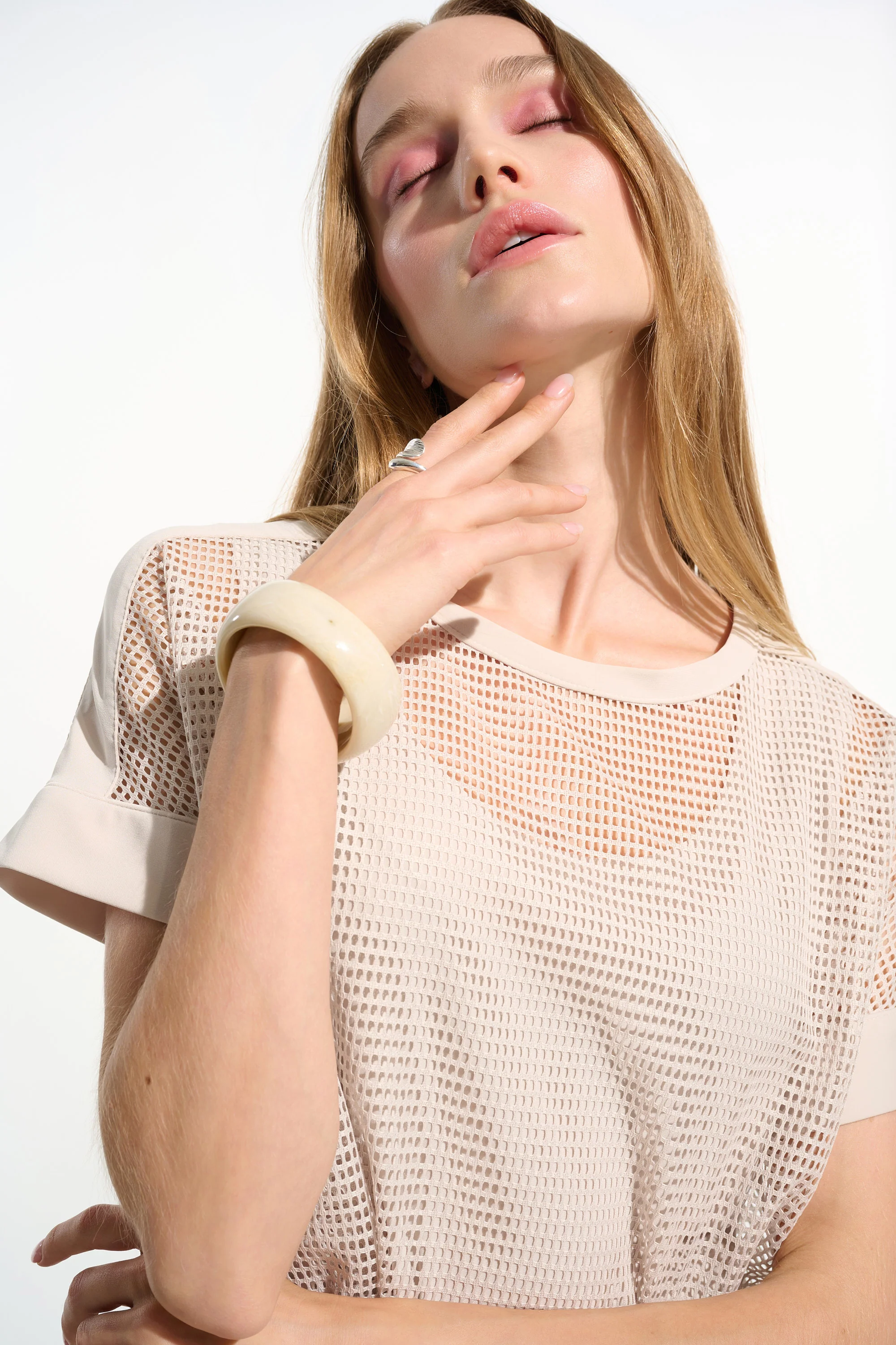 Joseph Ribkoff Silky Knit and Mesh Straight Top Style 261642 - Image 5