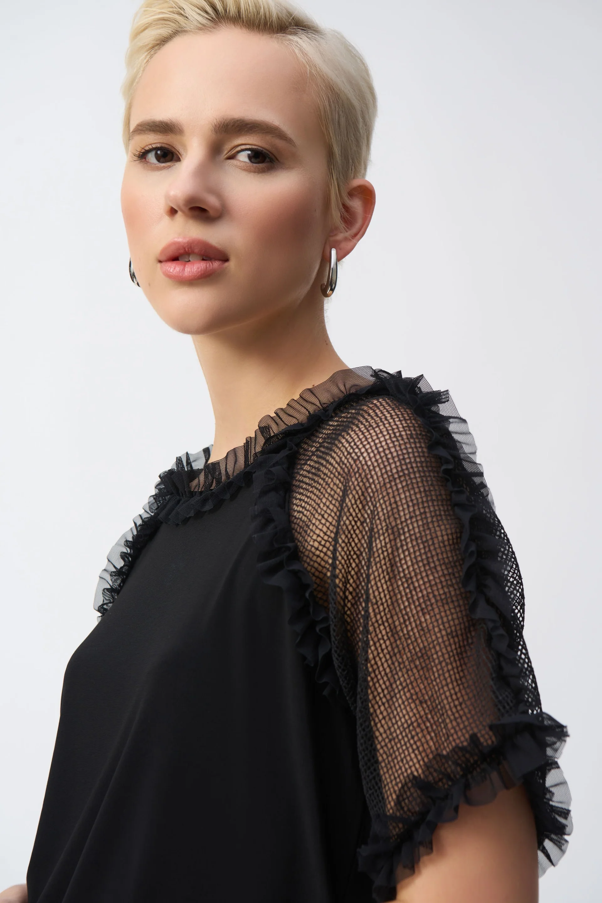Joseph Ribkoff Silky Knit And Mesh Top Style 251054 - Image 6