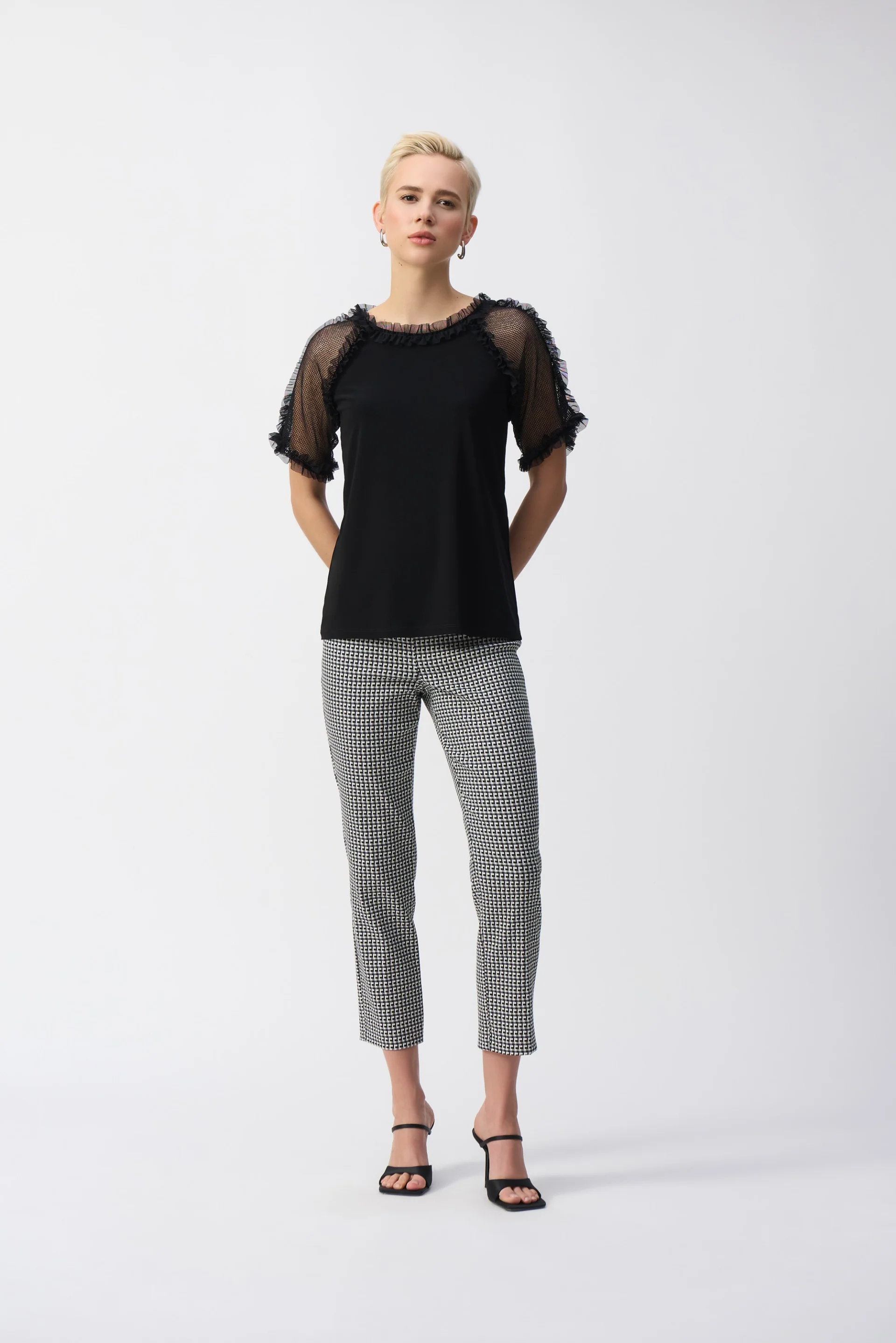 Joseph Ribkoff Silky Knit And Mesh Top Style 251054 - Image 8