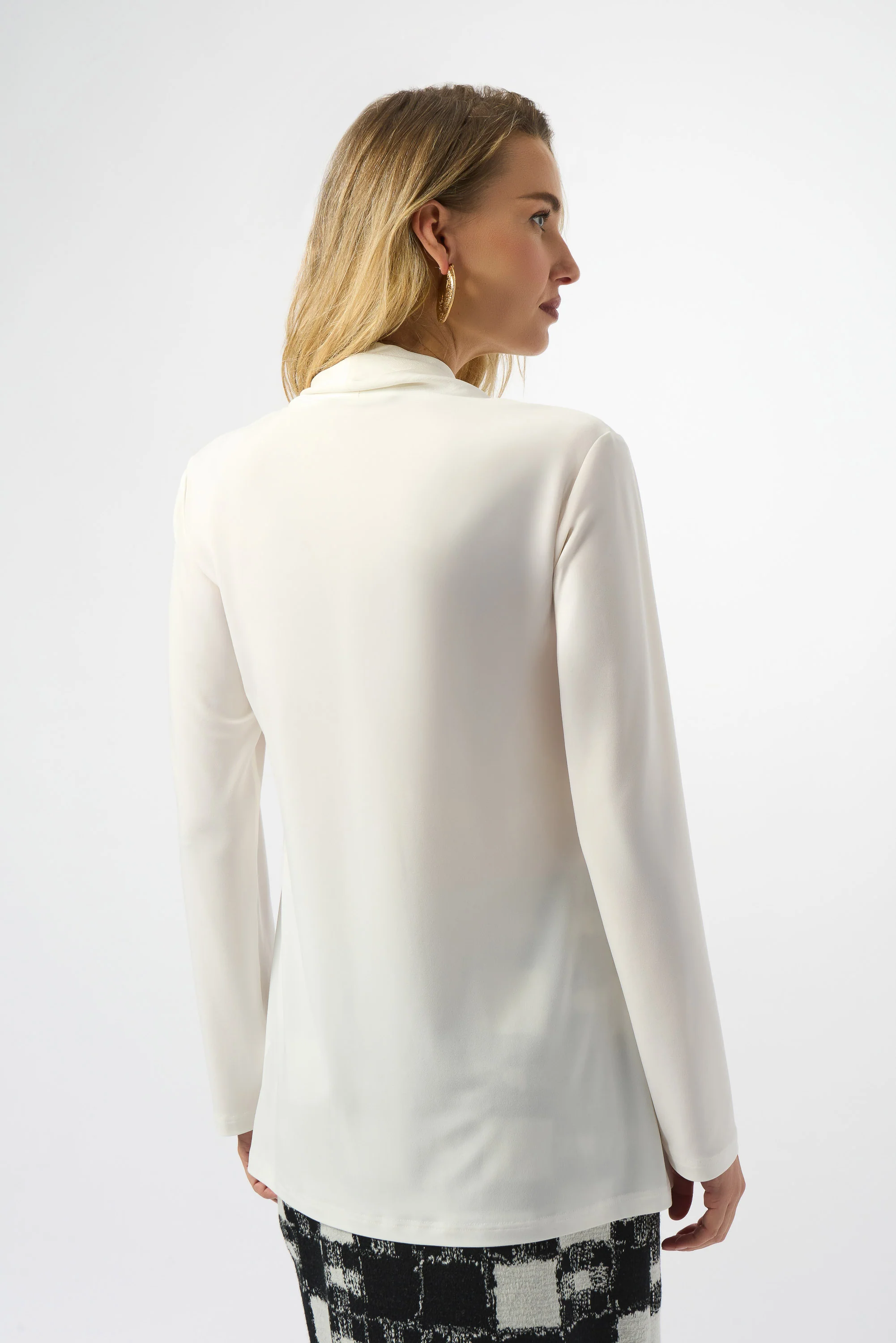 Joseph Ribkoff Silky Knit And Satin Straight Tunic Style 253003 - Image 3