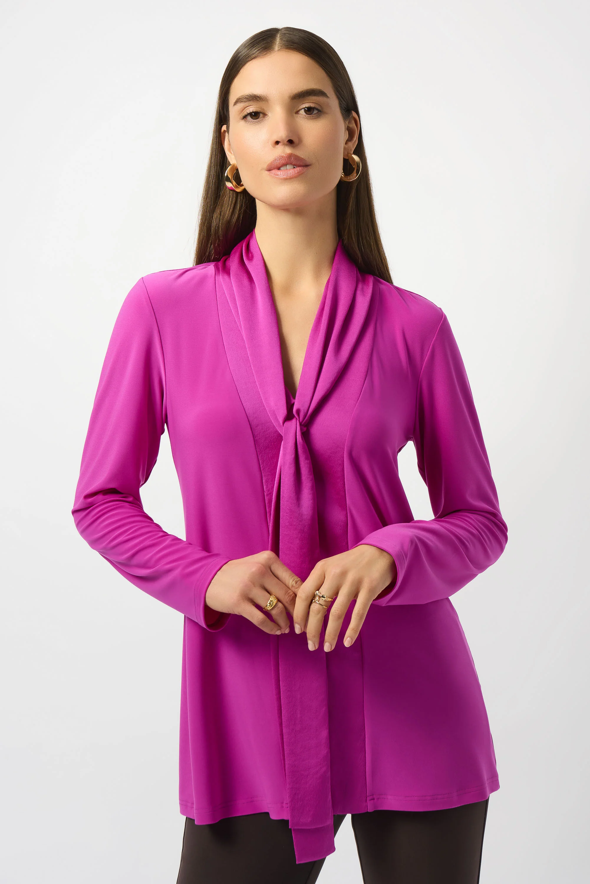 Joseph Ribkoff Silky Knit And Satin Straight Tunic Style 253003 - Image 6