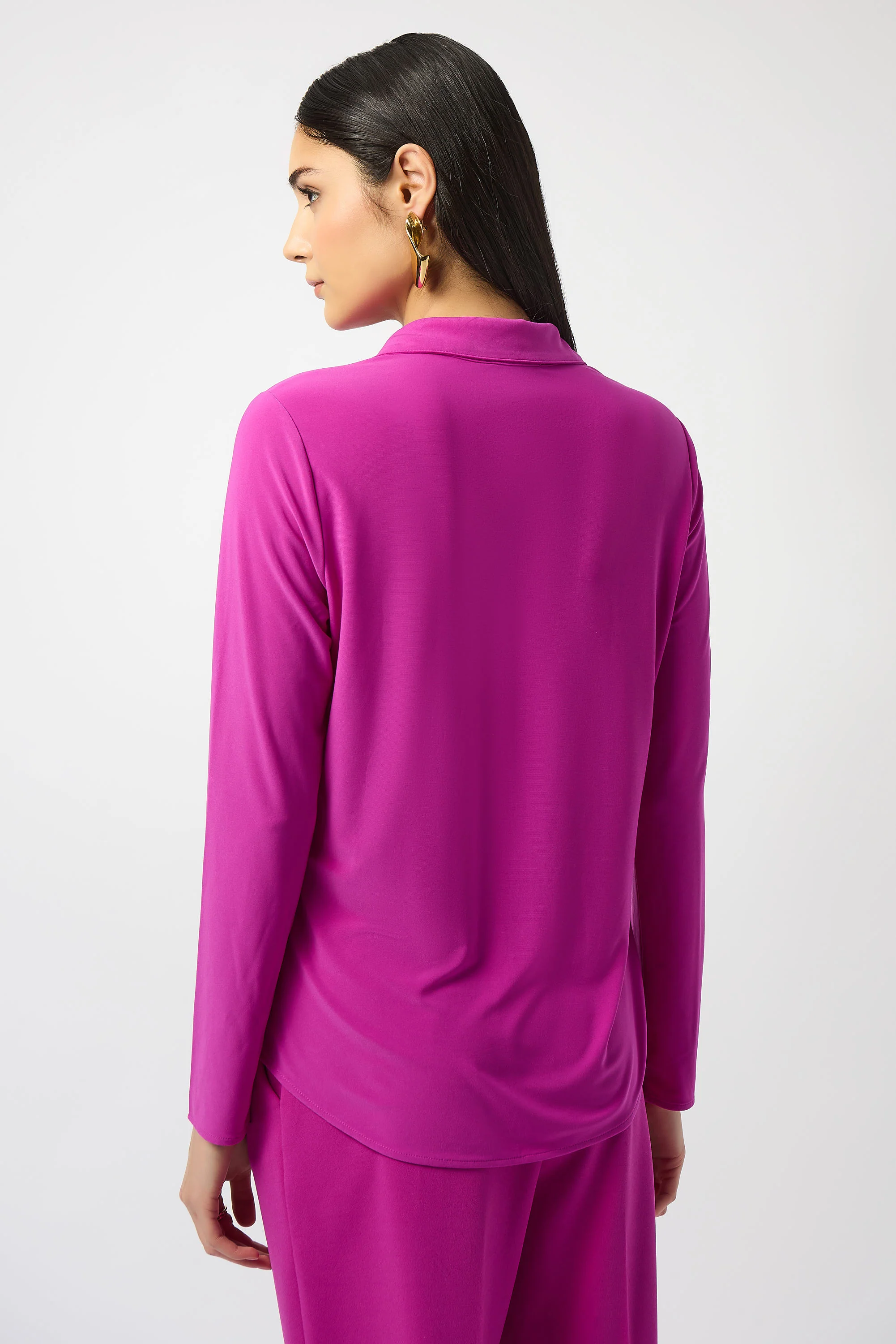 Joseph Ribkoff Silky Knit Button-Front Straight Blouse Style 253941 - Image 3