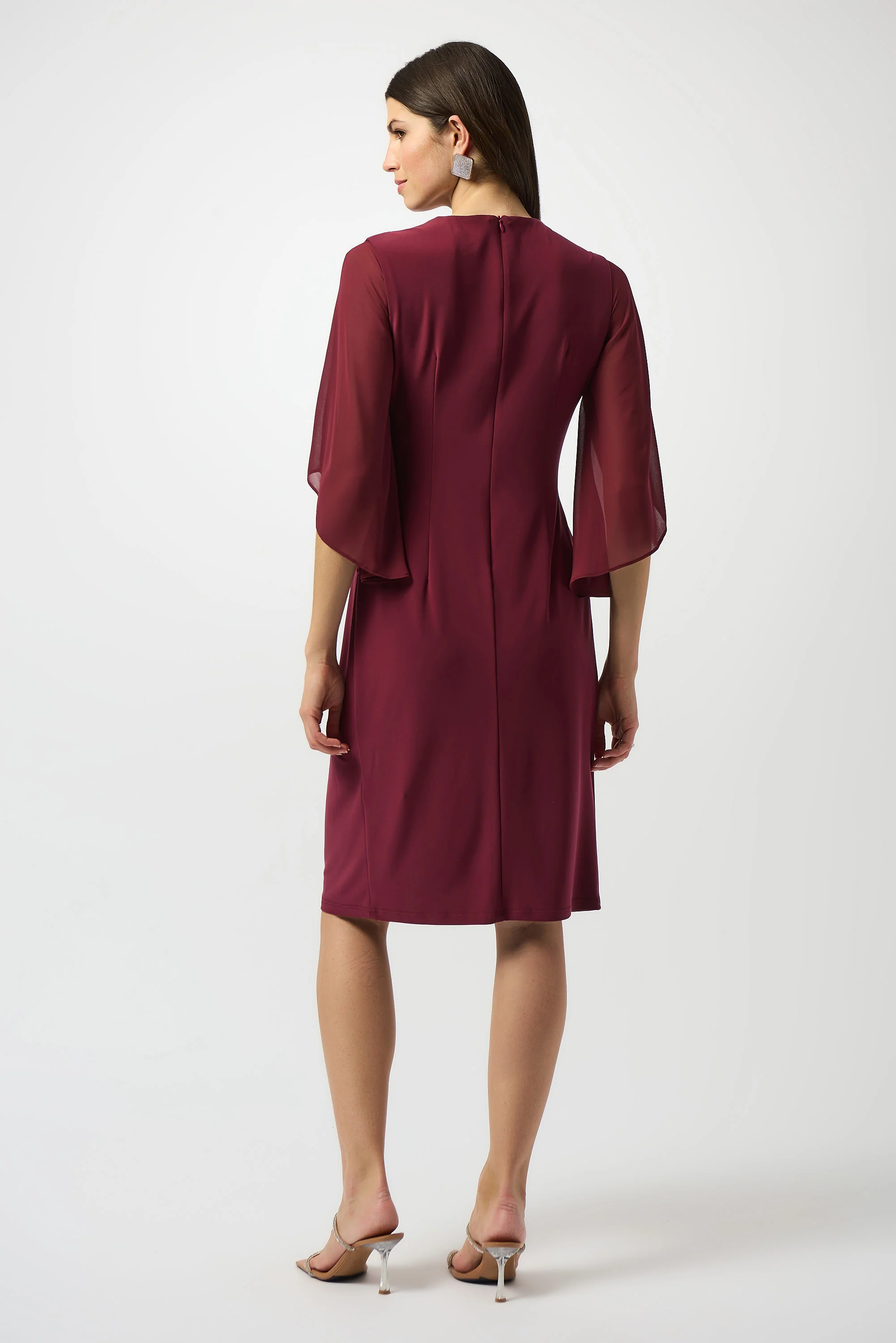 Joseph Ribkoff Silky Knit & Chiffon Sheath Dress Style 253728 - Image 3