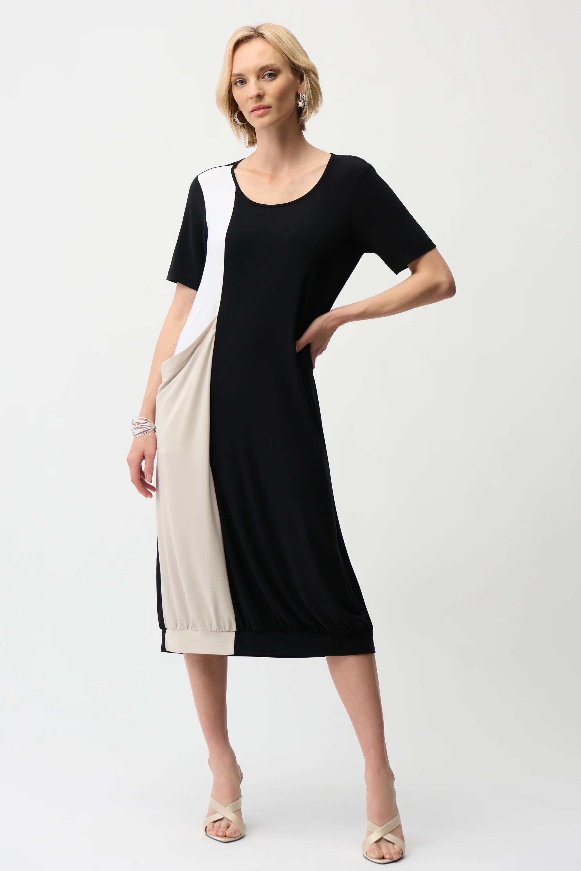Joseph Ribkoff Silky Knit Color Block Cocoon Style Style 261043 - Image 2
