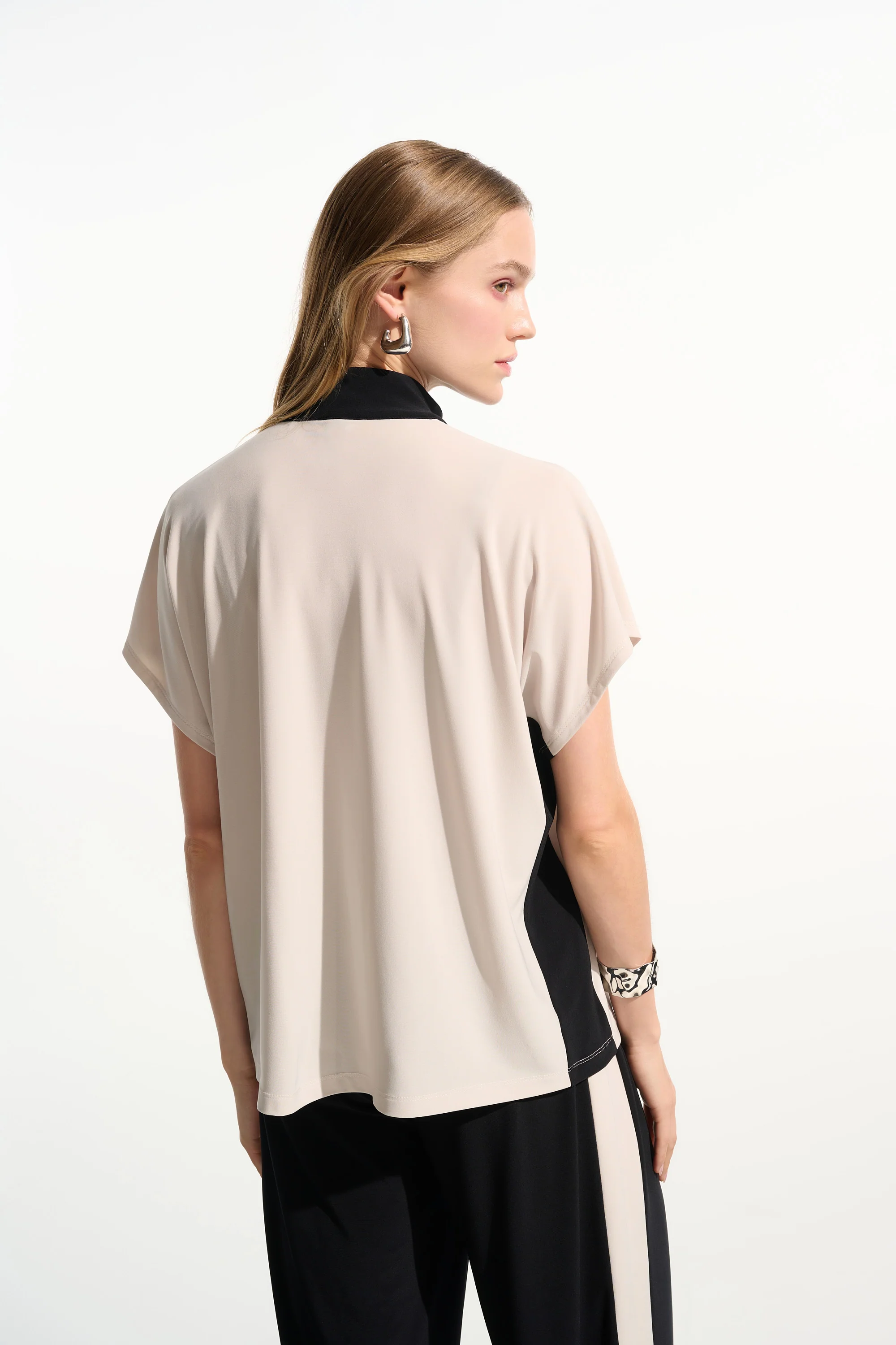 Joseph Ribkoff Color Block Straight Top With Zipped Collar Style 261611 - Image 6