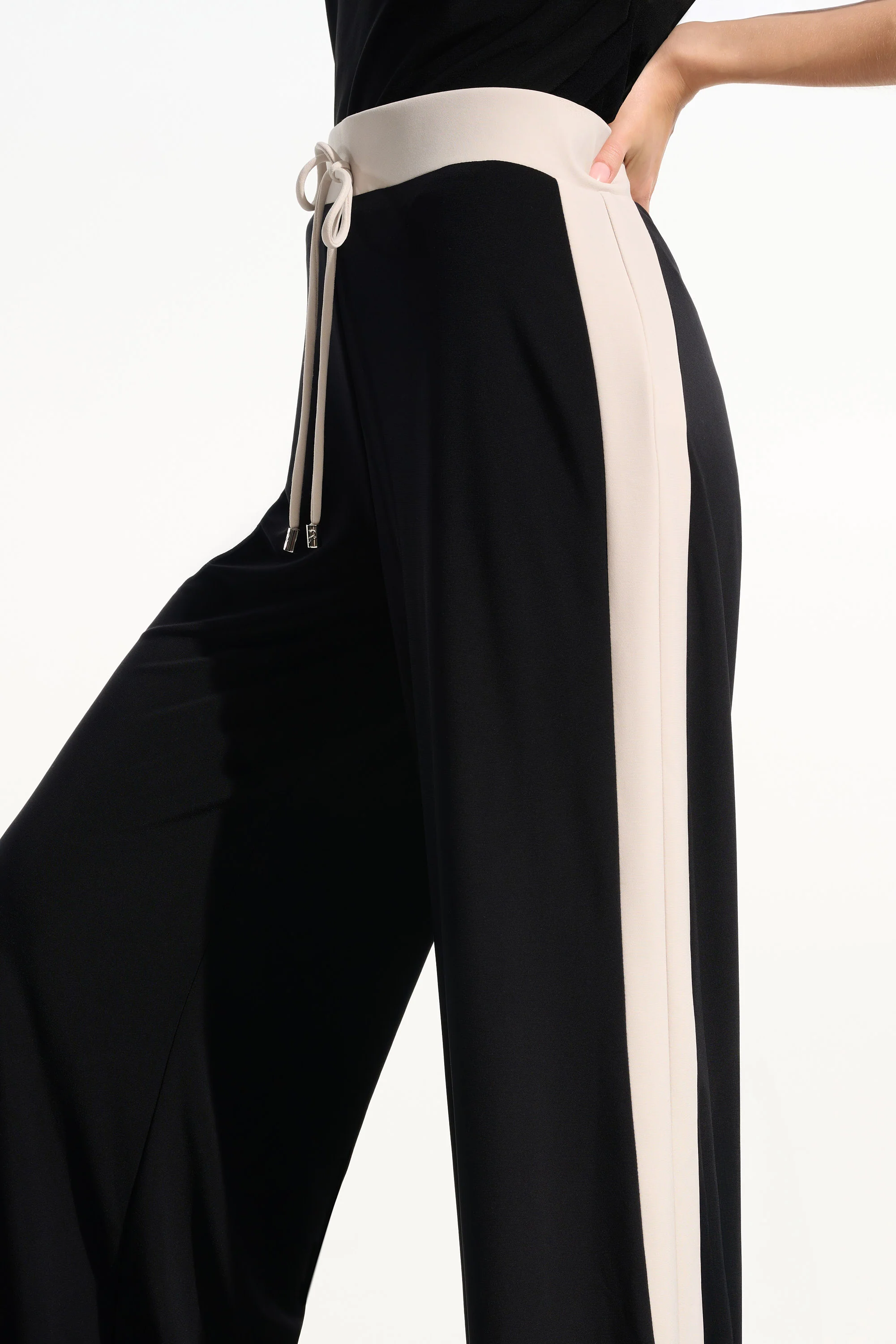 Joseph Ribkoff Silky Knit Color Block Wide Leg Pull-On Pants Style 261612 - Image 4