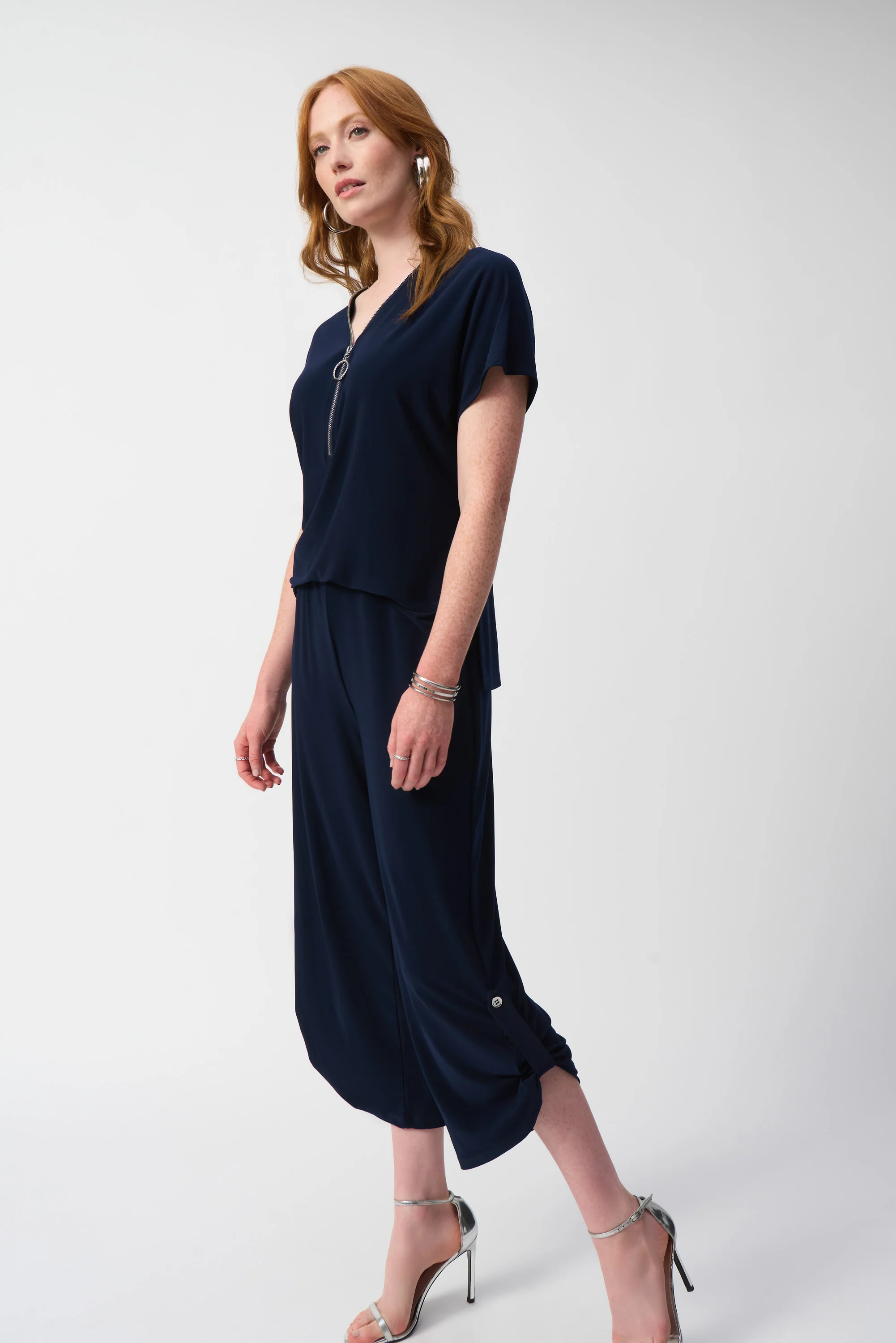 Joseph Ribkoff Silky Knit Culotte Jumpsuit Style 251044 - Image 2