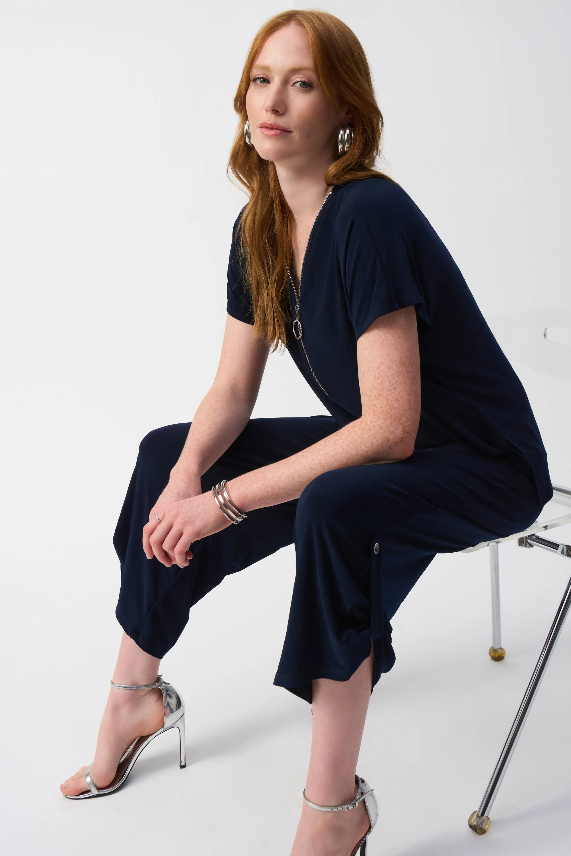 Joseph Ribkoff Silky Knit Culotte Jumpsuit Style 251044 - Image 5