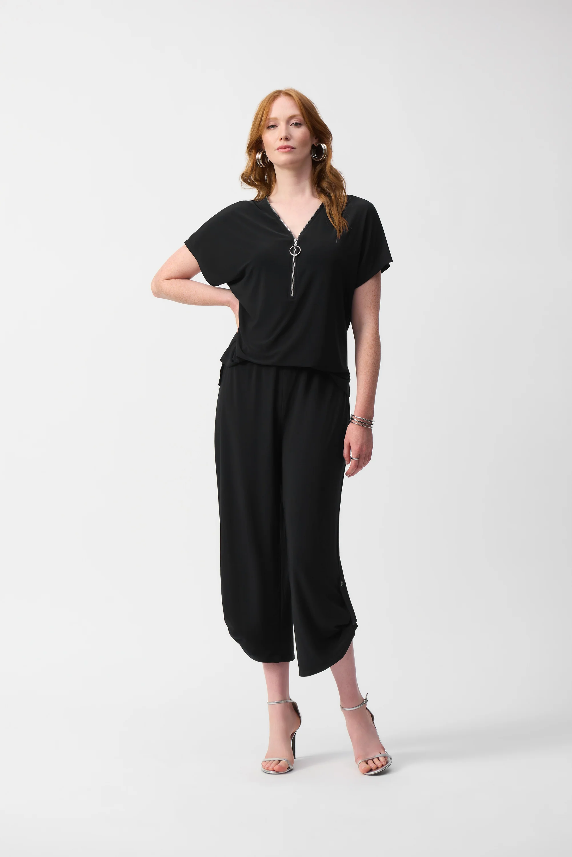 Joseph Ribkoff Silky Knit Culotte Jumpsuit Style 251044 - Image 6