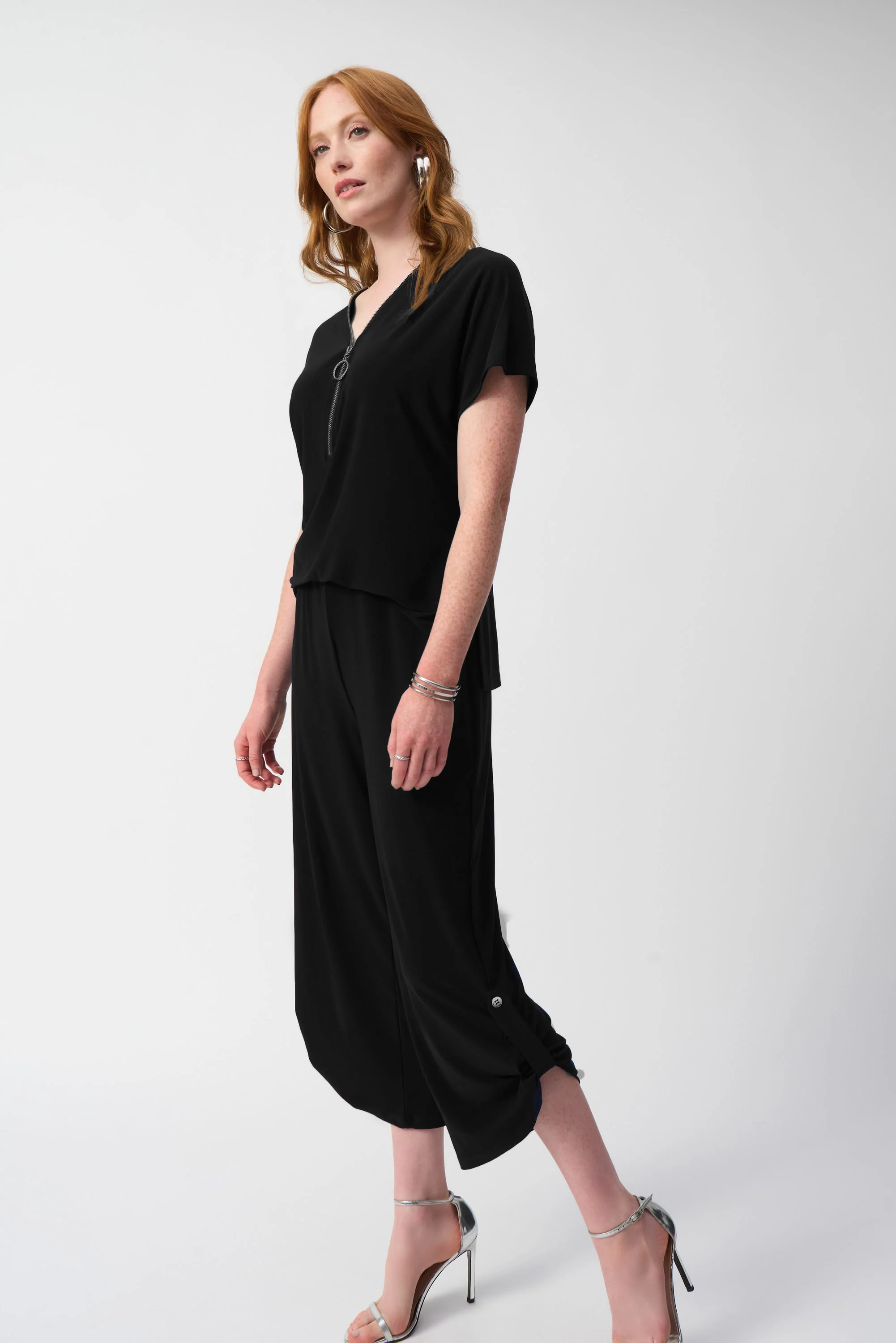 Joseph Ribkoff Silky Knit Culotte Jumpsuit Style 251044 - Image 7