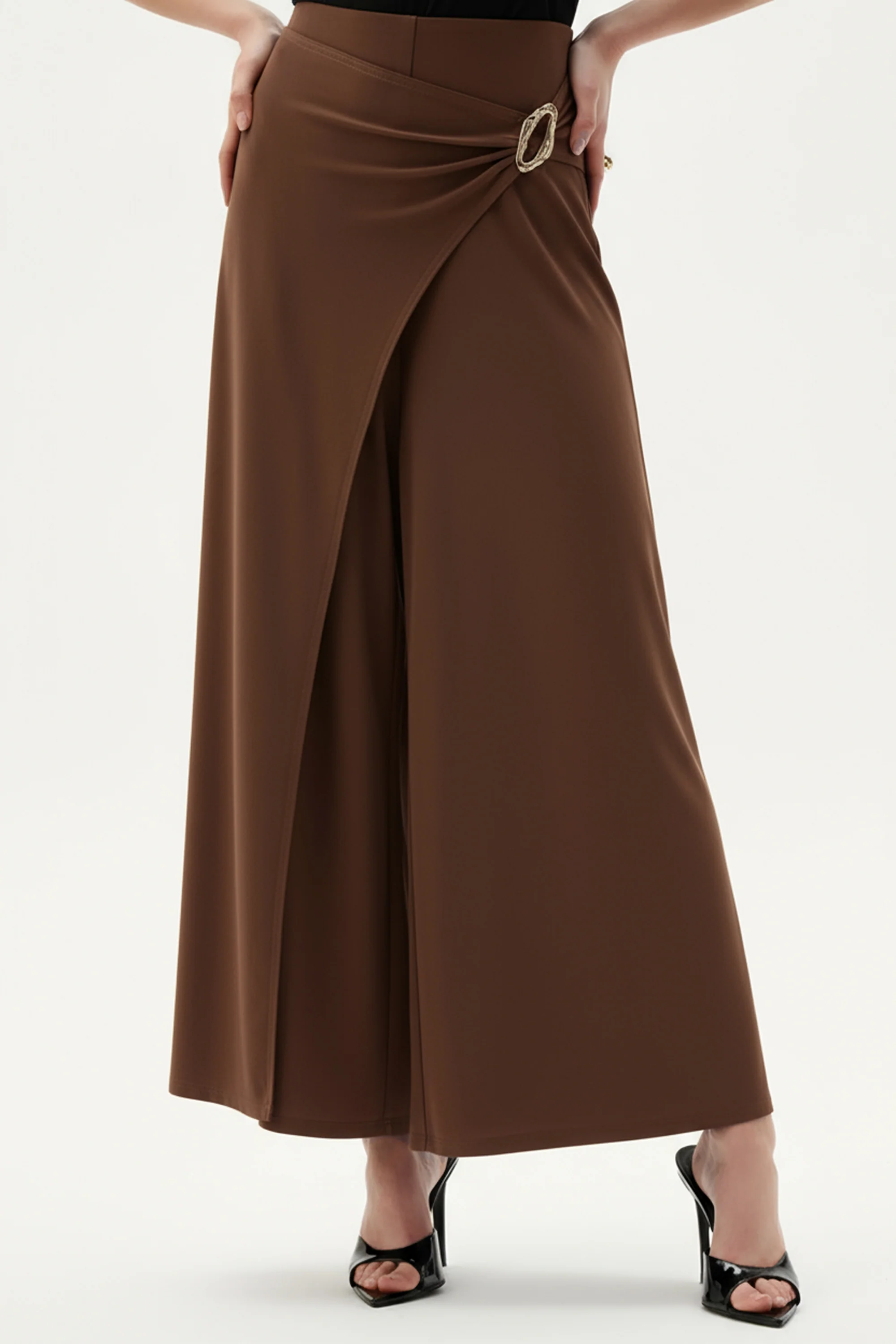 Joseph Ribkoff Culotte Pull-On Pants With Buckle Detail Style 262150 - Image 5
