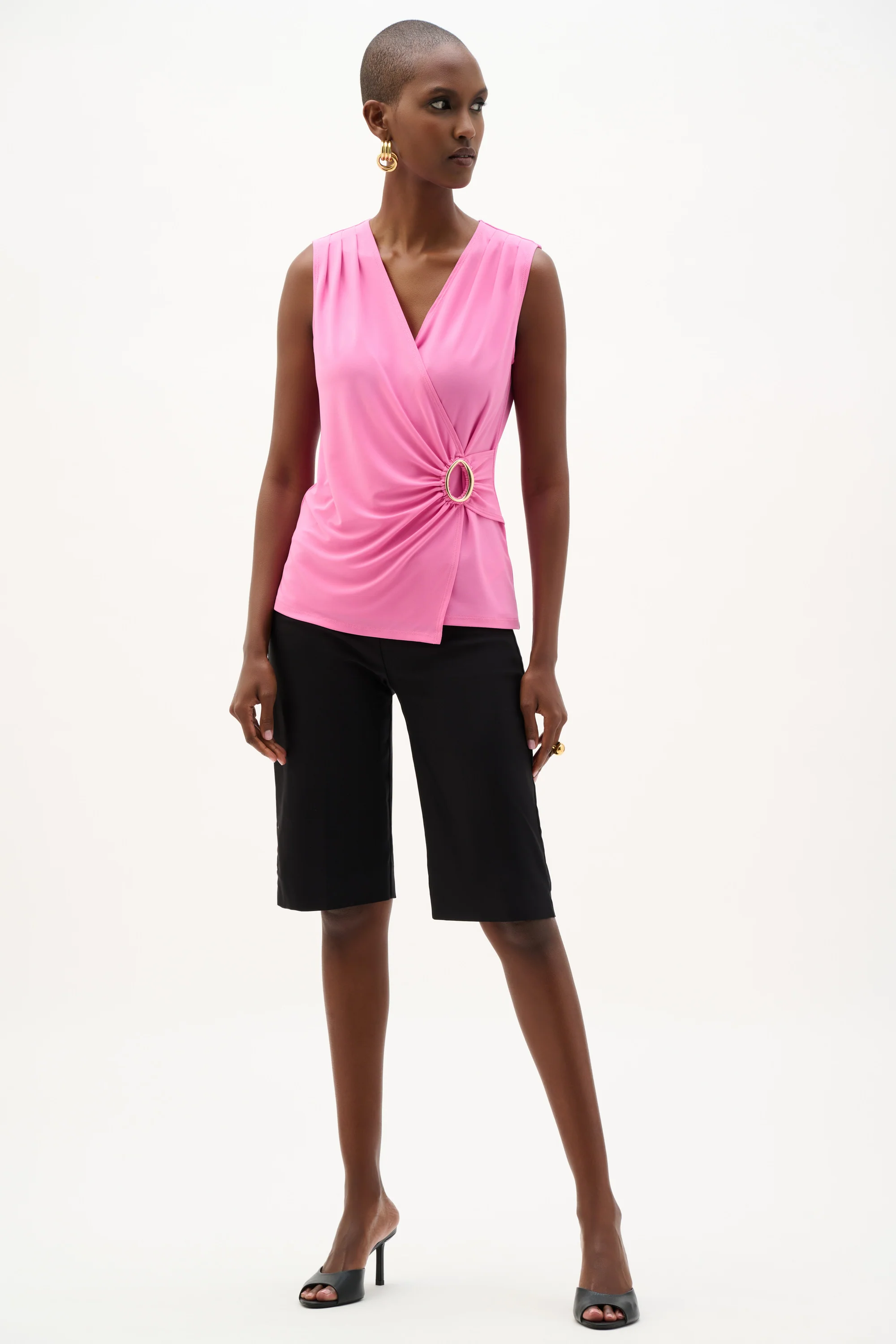 Joseph Ribkoff Silky Knit Fitted Wrap Top Style 262072 - Image 2
