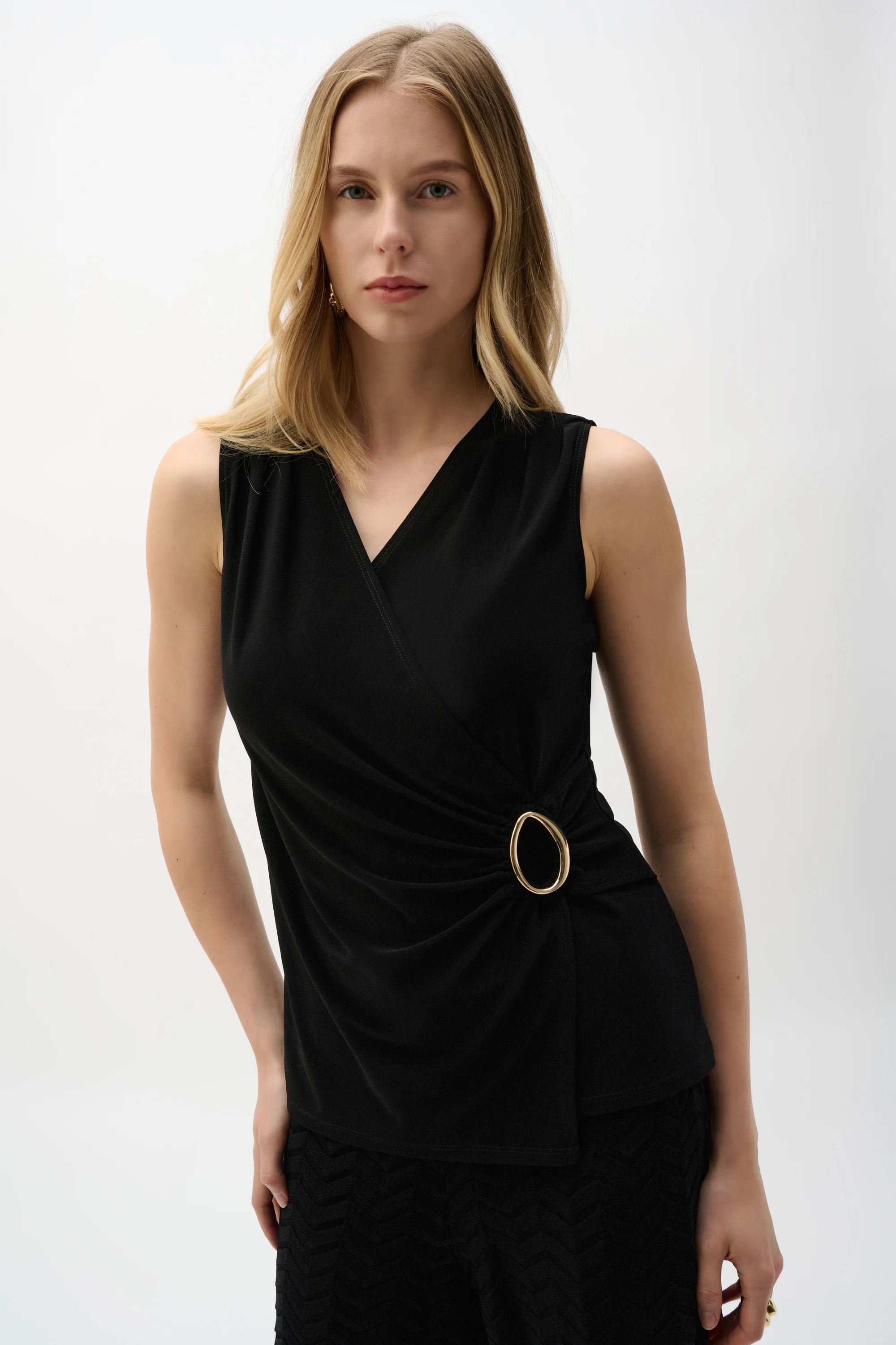 Joseph Ribkoff Silky Knit Fitted Wrap Top Style 262072 - Image 5