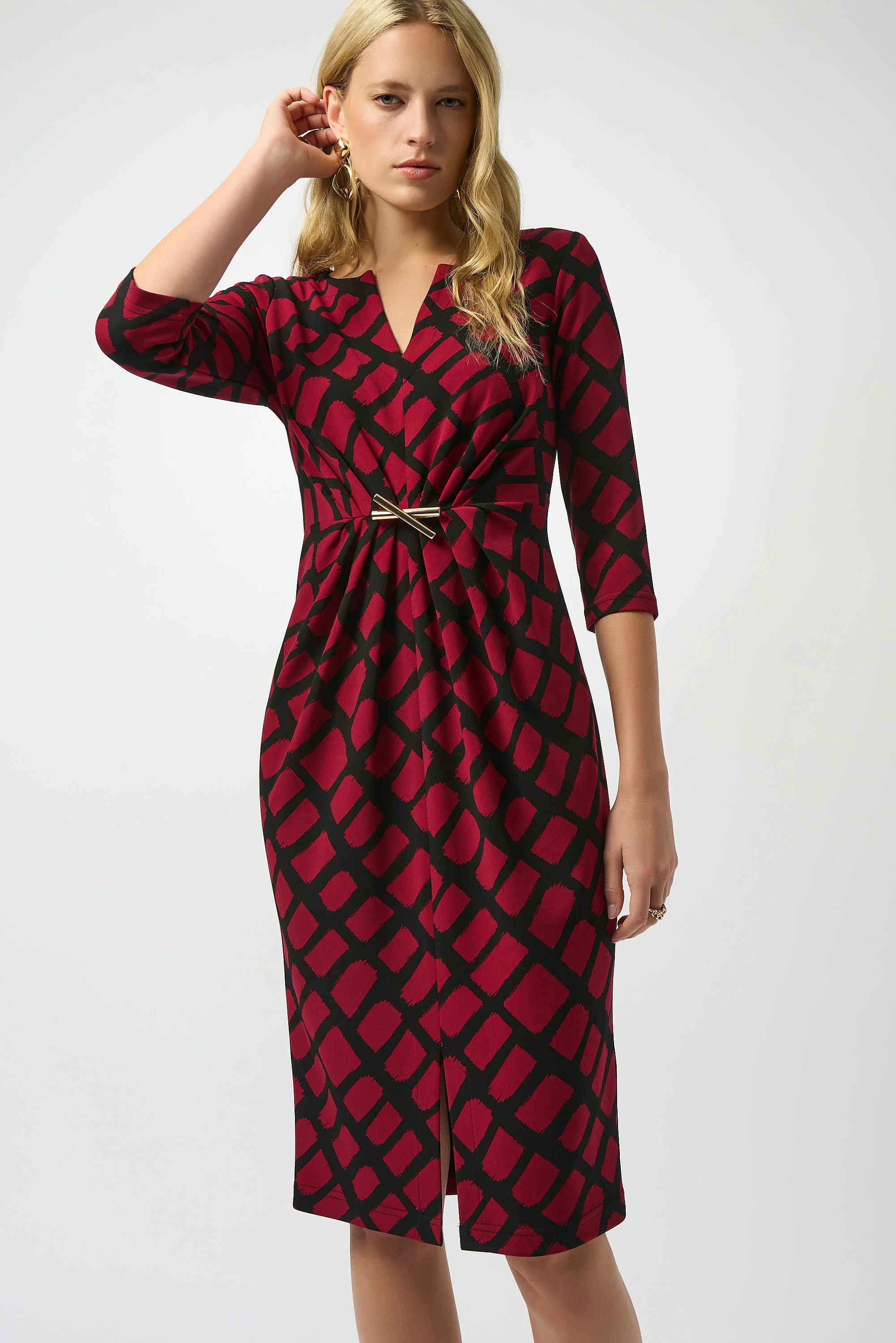 Joseph Ribkoff Geometric Print Sheath Dress Style 253250 - Image 2