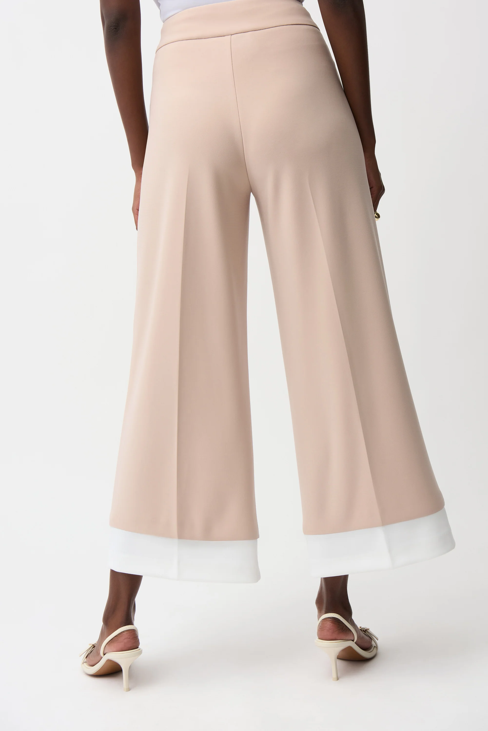 Joseph Ribkoff Silky Knit Pull-On Culotte Pants With Contrast Piping Style 261166 - Image 4