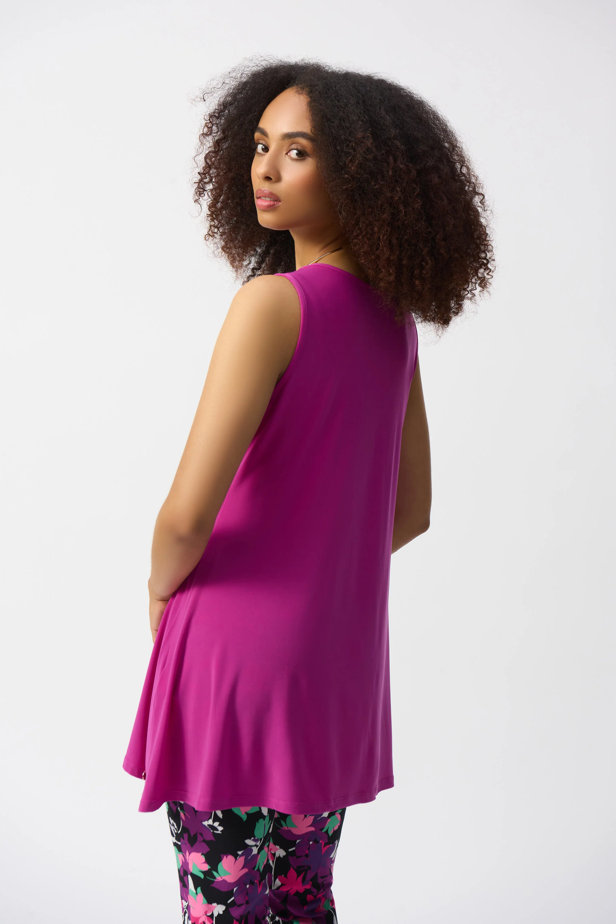Joseph Ribkoff Silky Knit Sleeveless Flared Tunic Style 251971 - Image 2