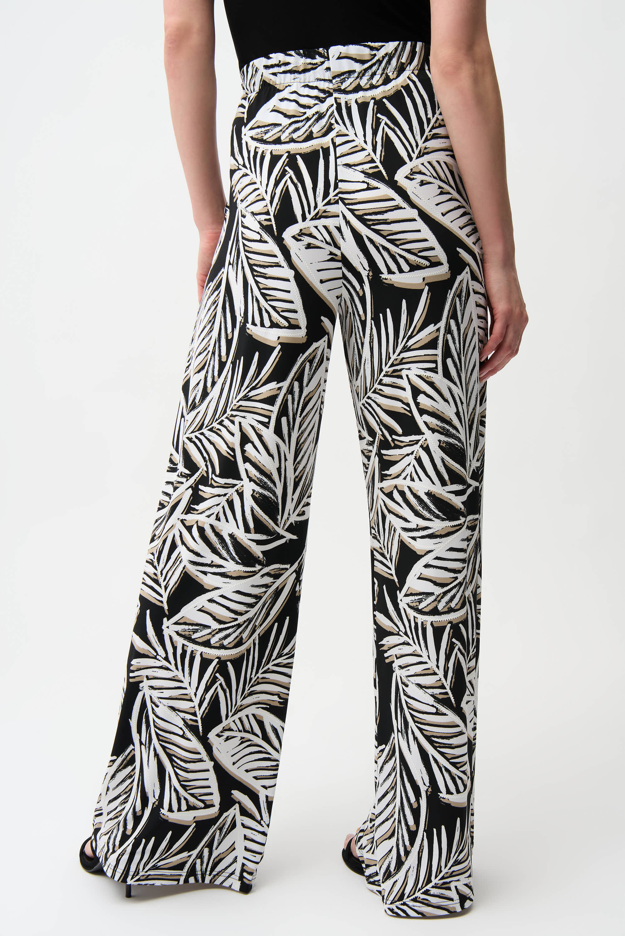 Joseph Ribkoff Silky Knit Tropical Print Wide Leg Pull-On Pants Style 261158 - Image 4