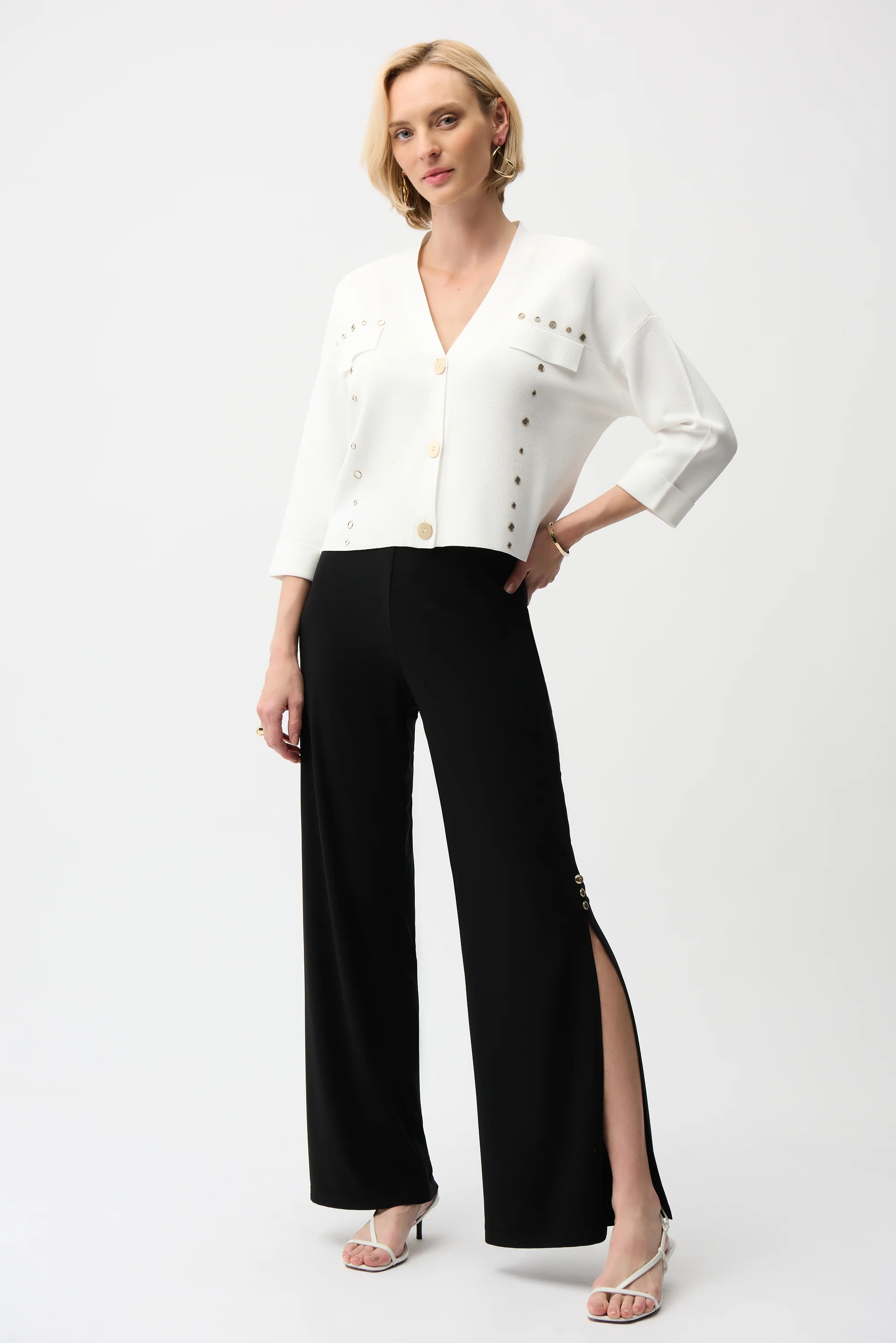 Joseph Ribkoff Silky Knit Wide Leg Pull-On Pants Style 261018 - Image 2