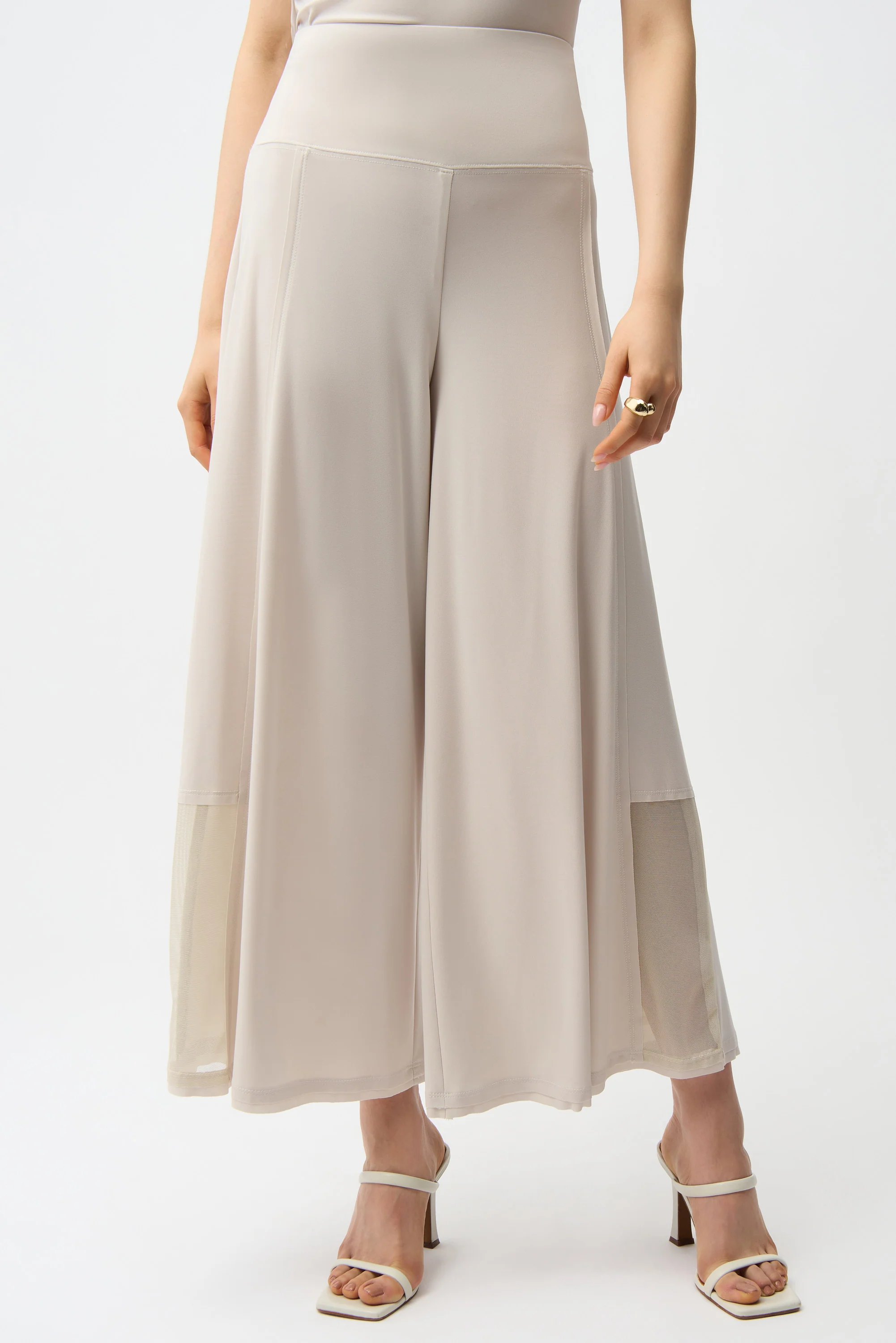 Joseph Ribkoff Wide Leg Pull-On Pants With Mesh Inserts Style 261277 - Image 4