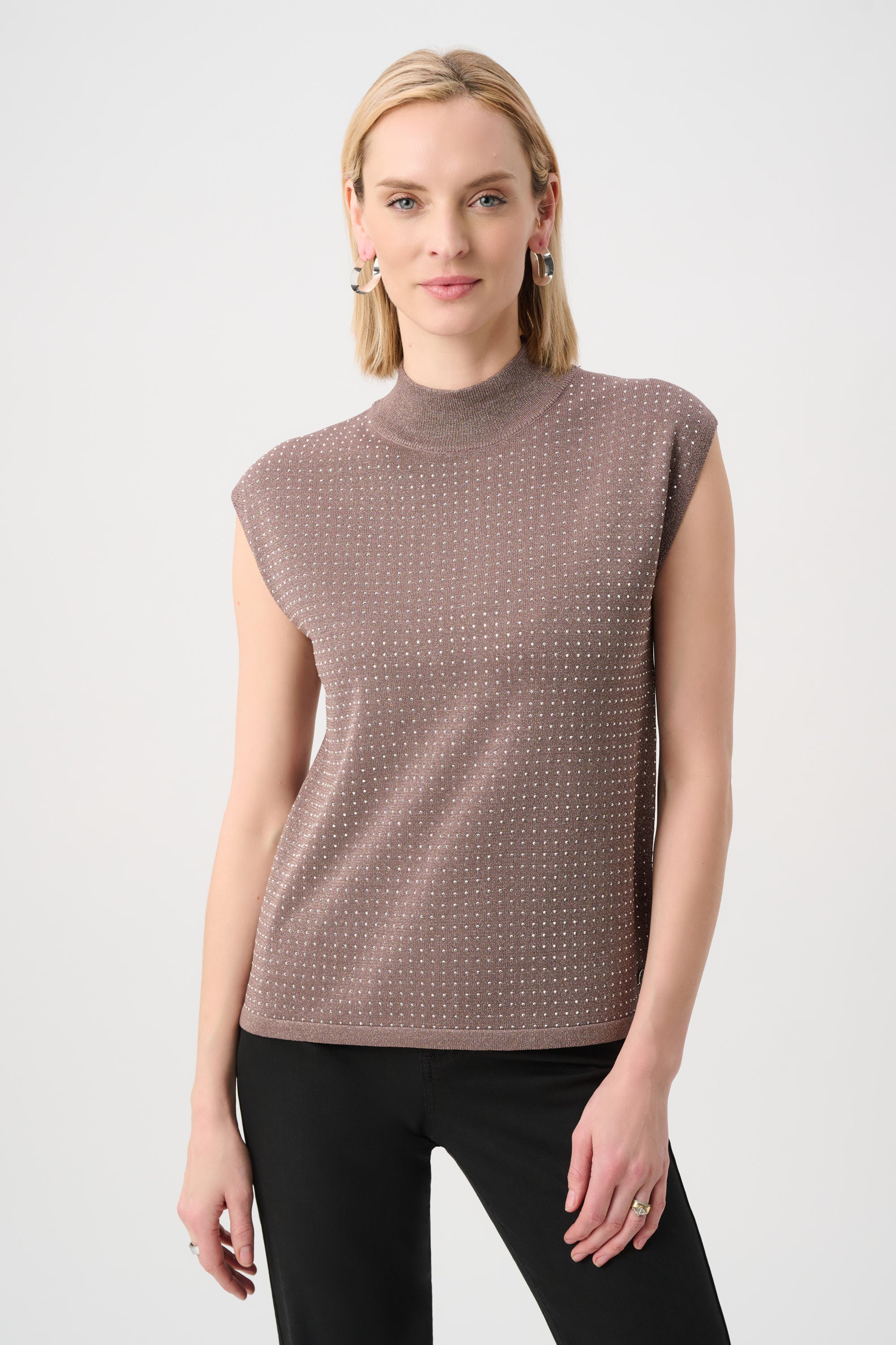 Joseph Ribkoff Sleeveless Pullover with Iron-On Detail Style 254935