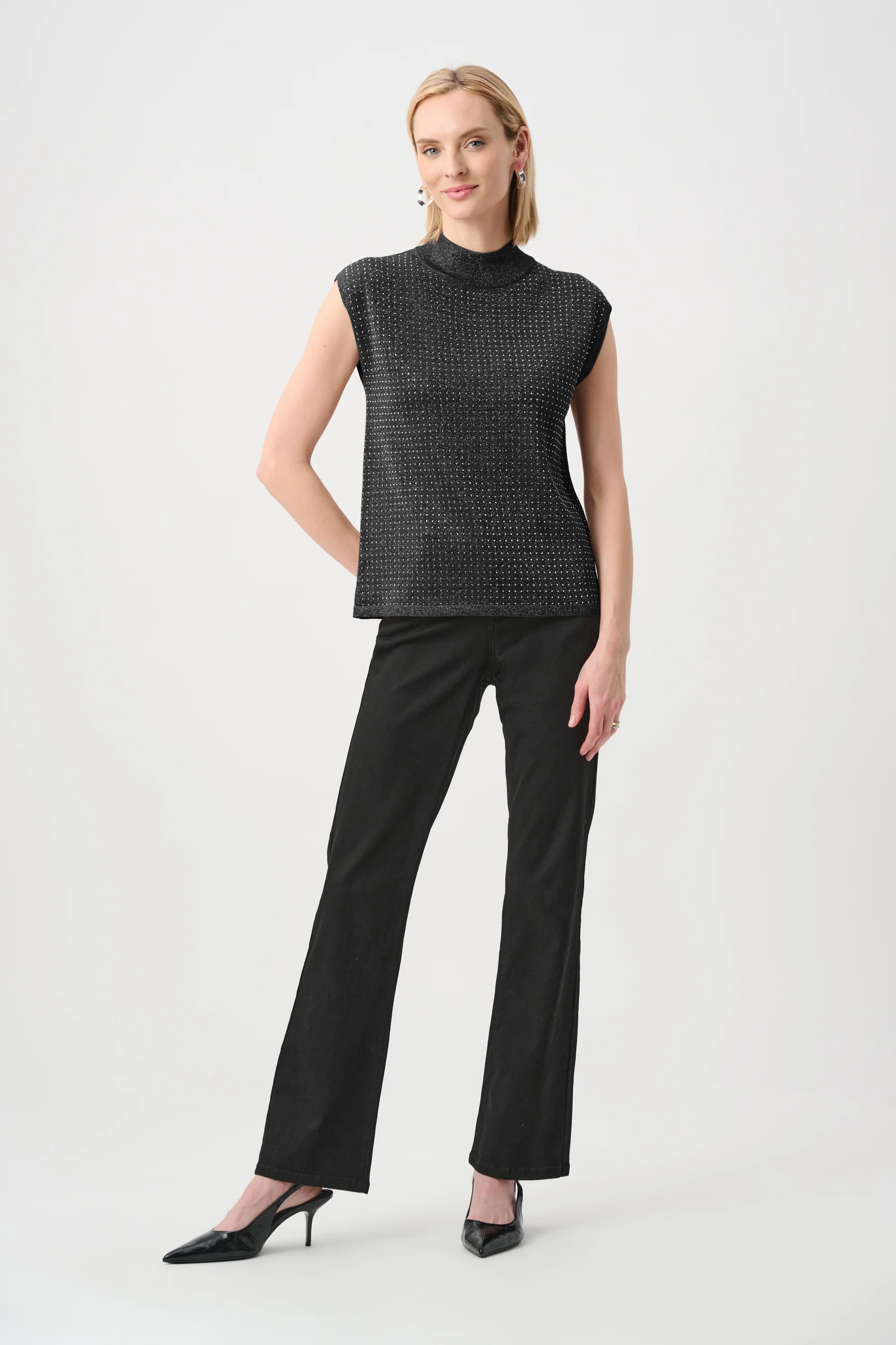 Joseph Ribkoff Sleeveless Pullover with Iron-On Detail Style 254935 - Image 6