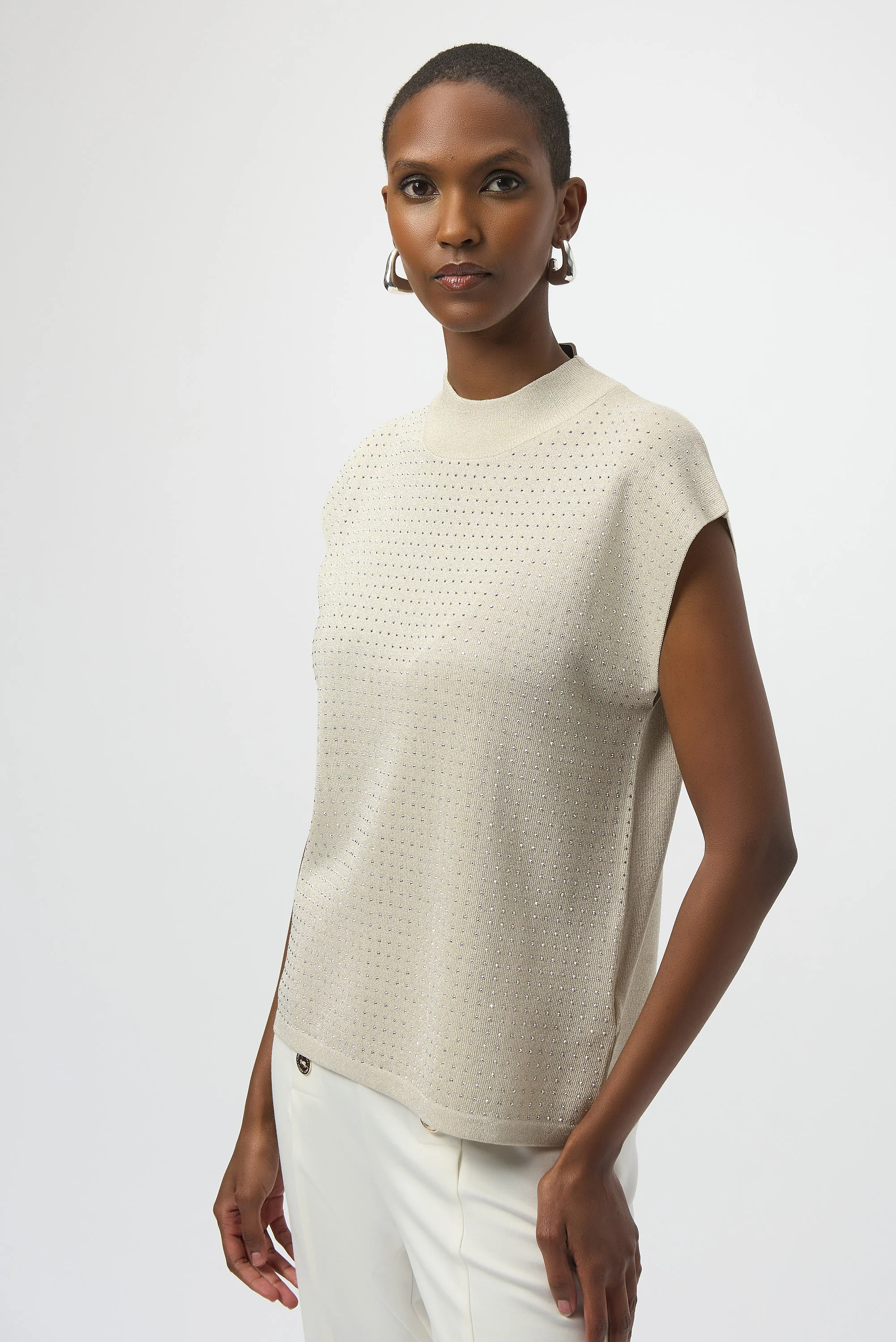 Joseph Ribkoff Sleeveless Pullover with Iron-On Detail Style 254935 - Image 9