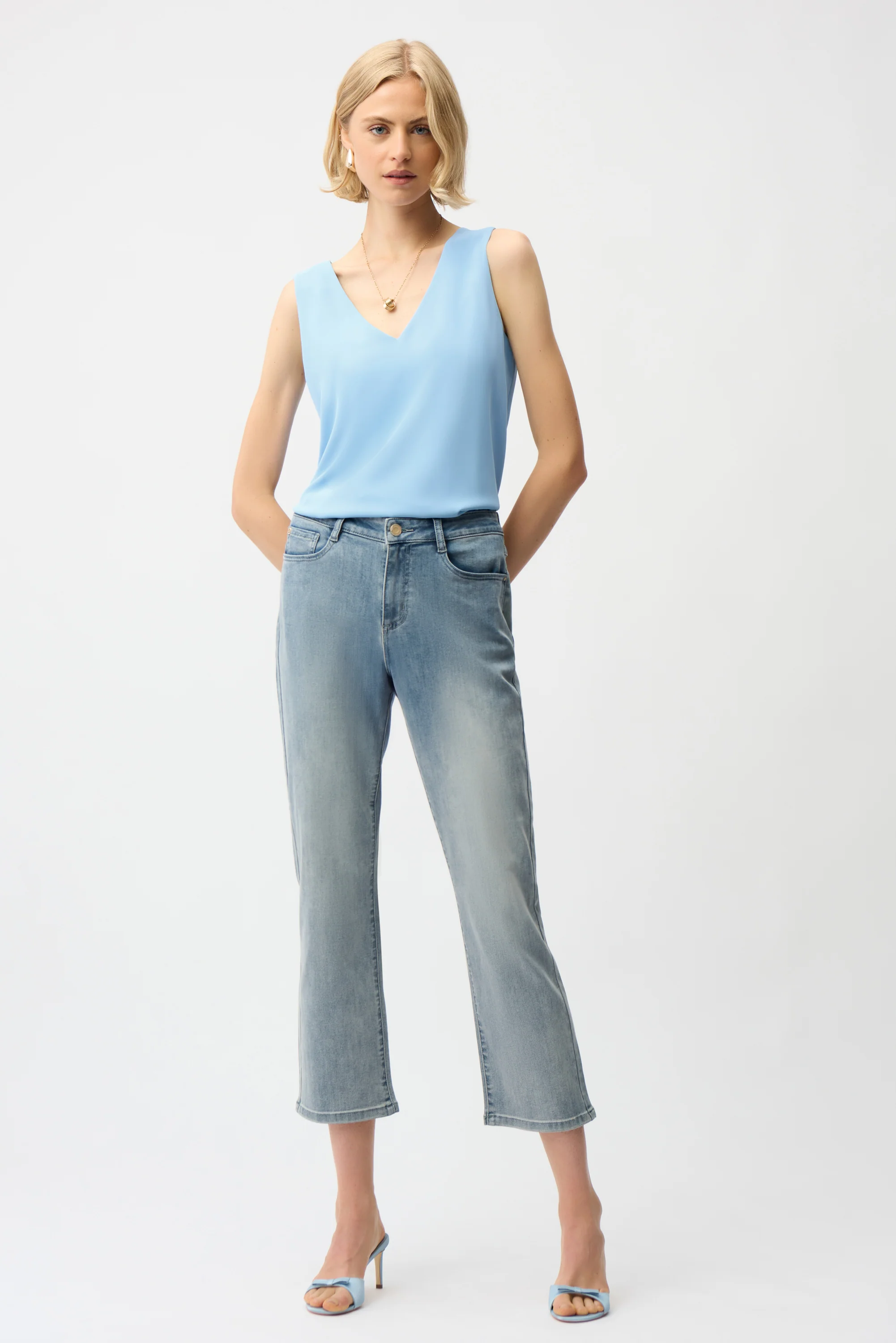 Joseph Ribkoff Sleeveless Straight Top With V-neckline Style 261248 - Image 3