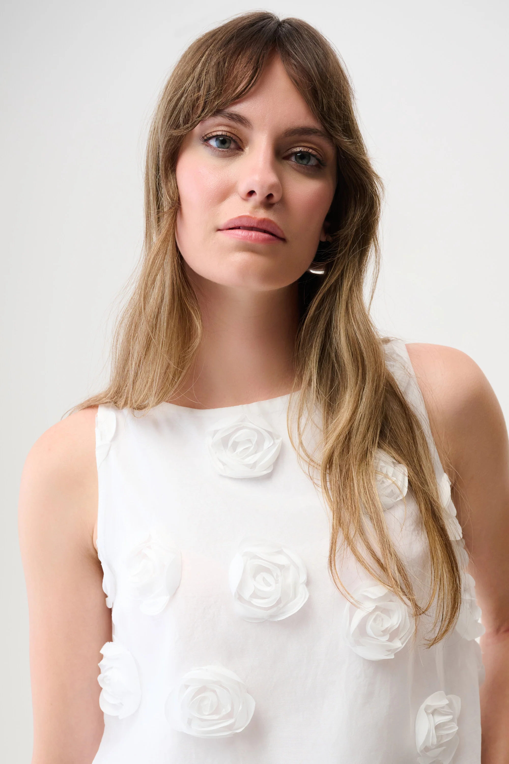 Joseph Ribkoff Sleeveless Top With 3D Floral Embroidery Style 261220 - Image 5