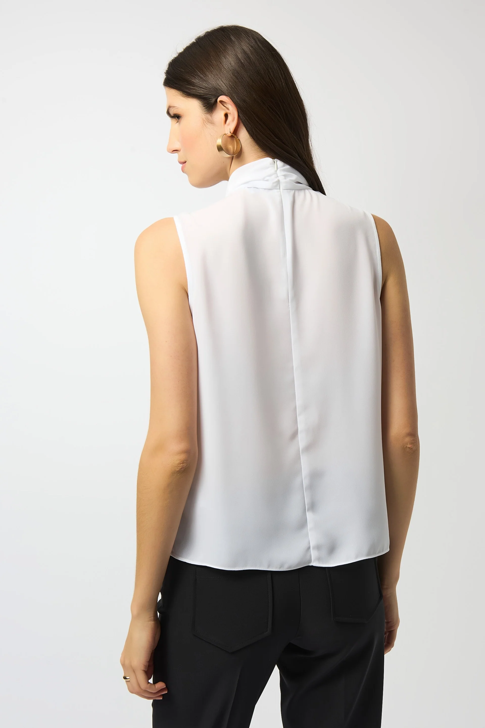 Joseph Ribkoff Sleeveless Top With Bow Collar Style 251115 - Image 2