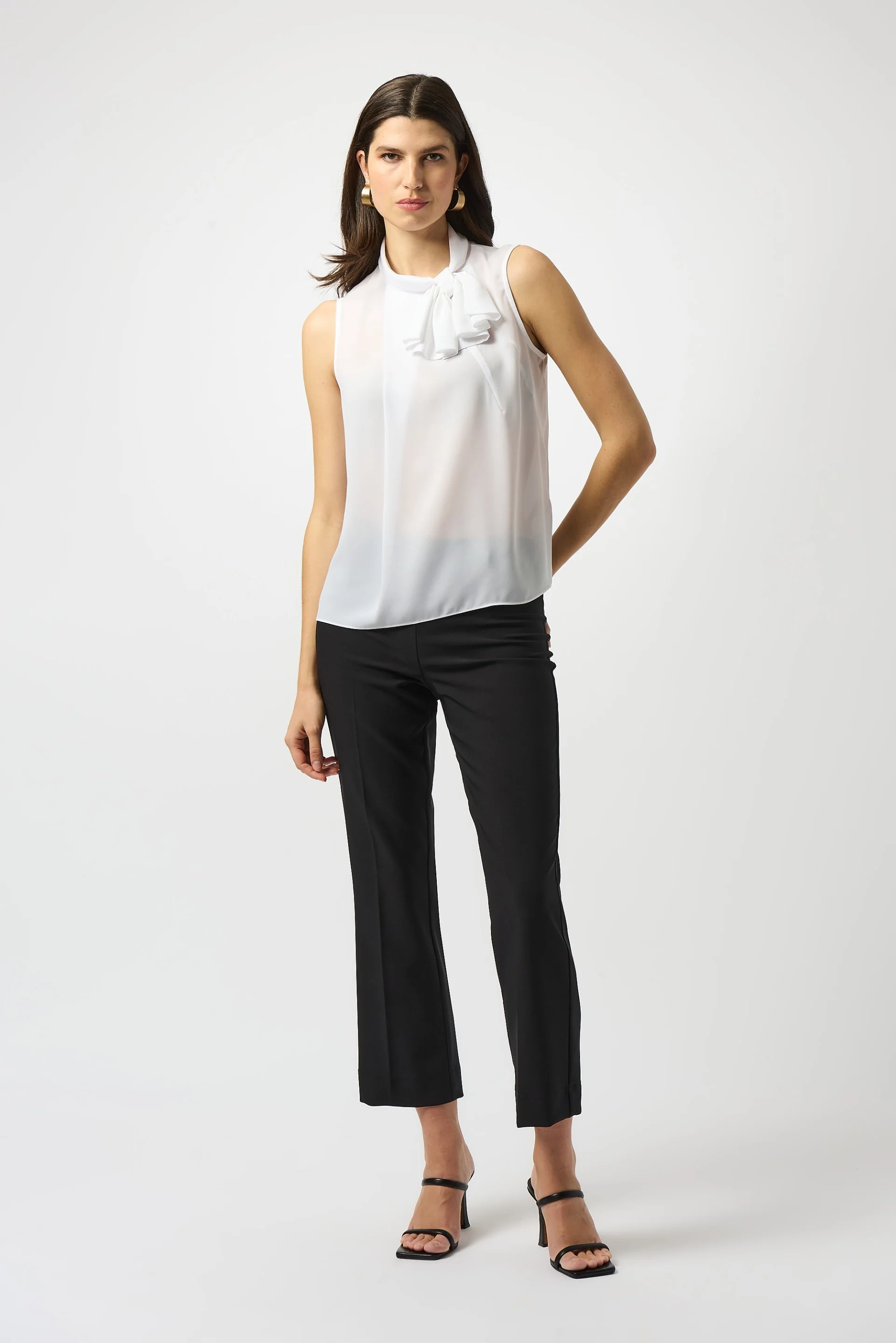 Joseph Ribkoff Sleeveless Top With Bow Collar Style 251115 - Image 3