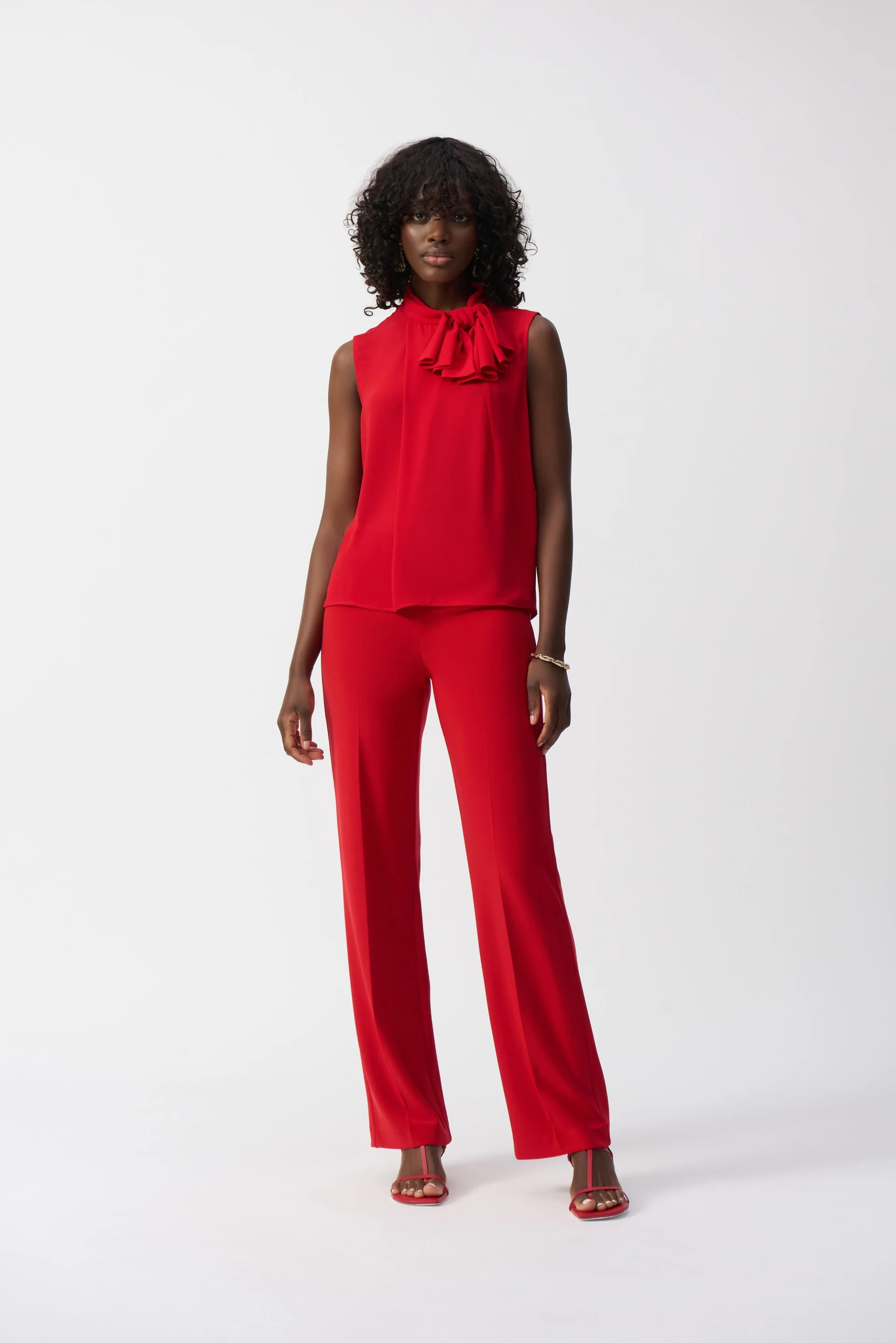 Joseph Ribkoff Sleeveless Top With Bow Collar Style 251115 - Image 7