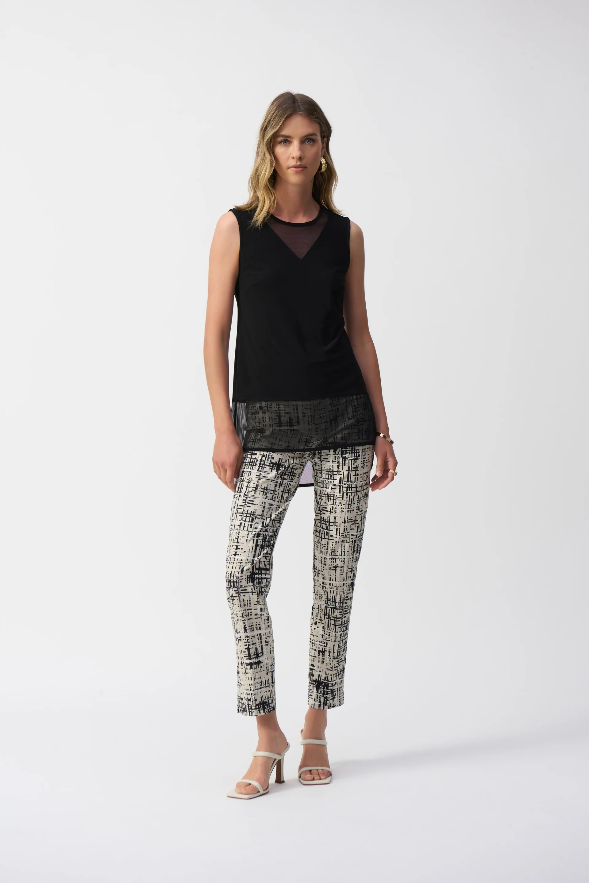 Joseph Ribkoff Sleeveless Top with Mesh Style 251091