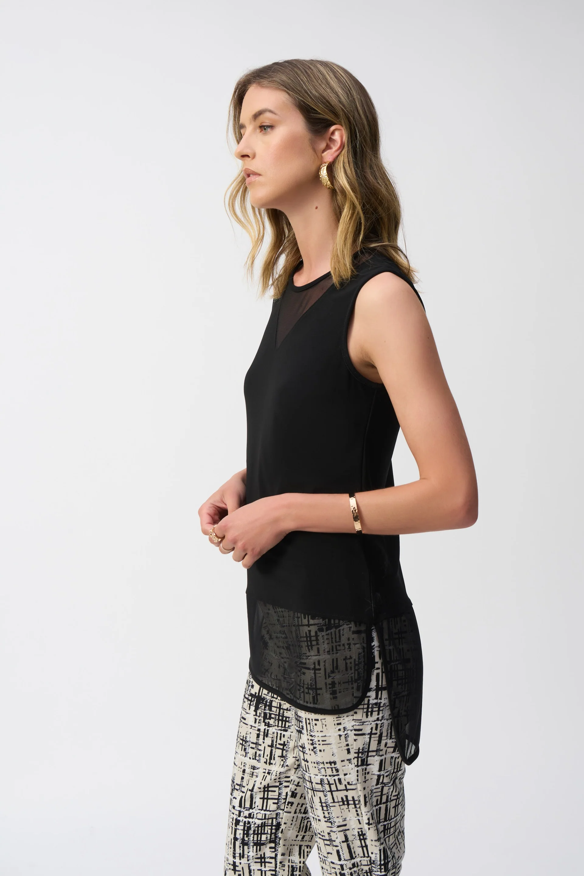Joseph Ribkoff Sleeveless Top with Mesh Style 251091 - Image 2