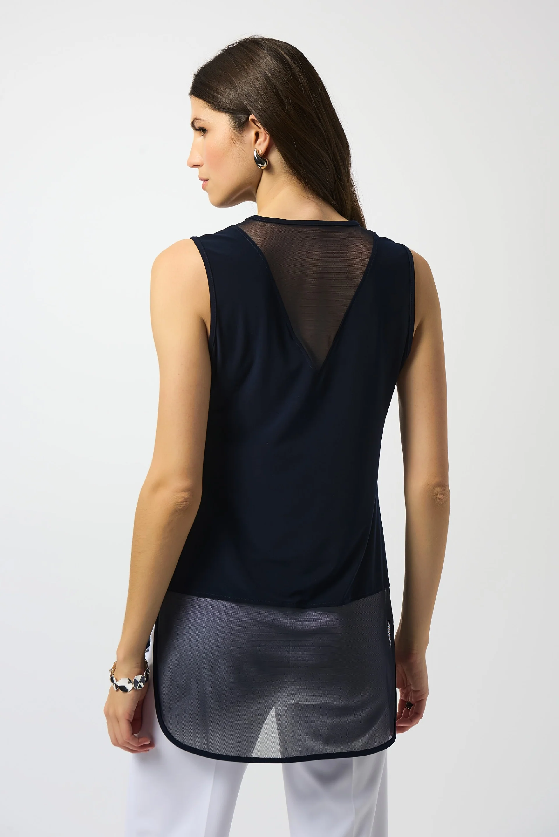 Joseph Ribkoff Sleeveless Top with Mesh Style 251091 - Image 6