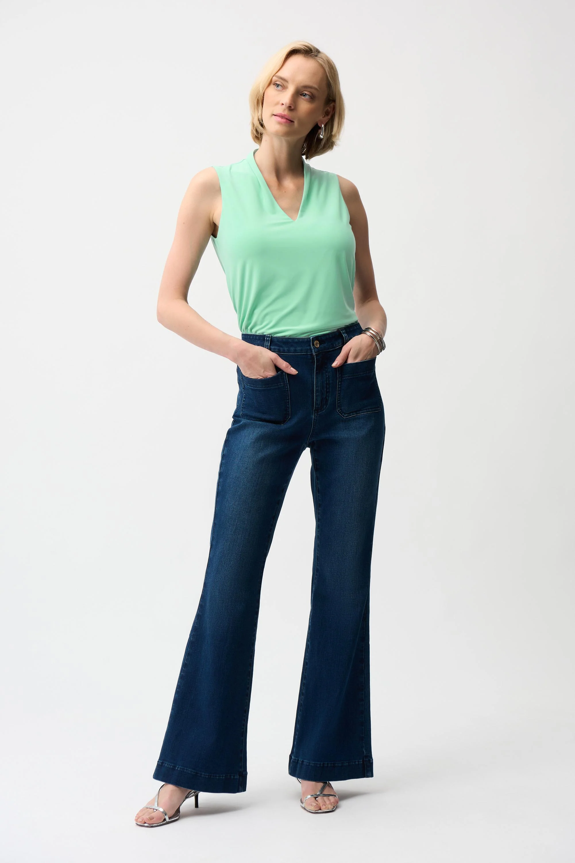 Joseph Ribkoff Sleeveless Trapeze Top With V-neckline Style 261229 - Image 8