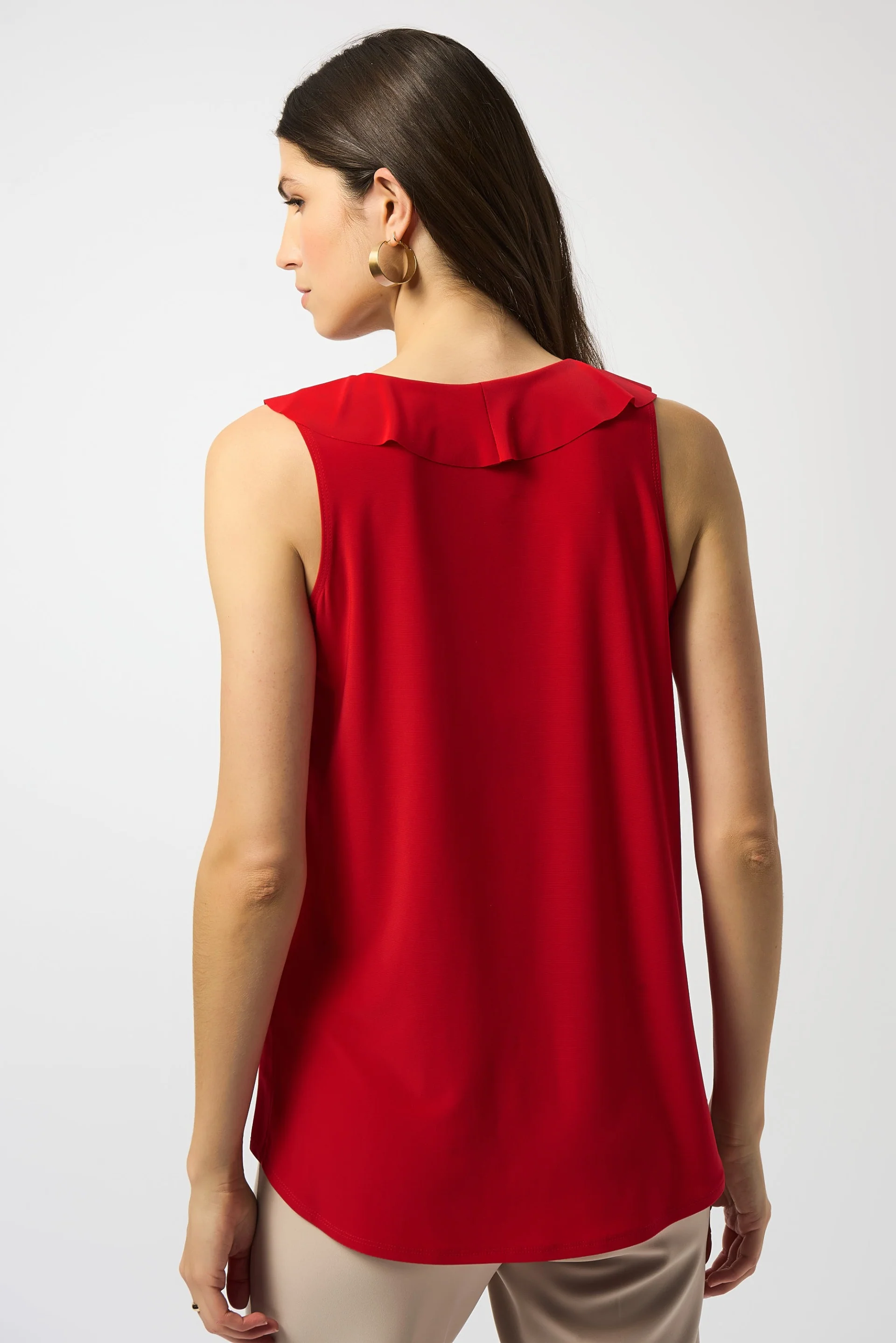 Joseph Ribkoff Sleeveless Tunic with Ruffles Style 251287 - Image 2
