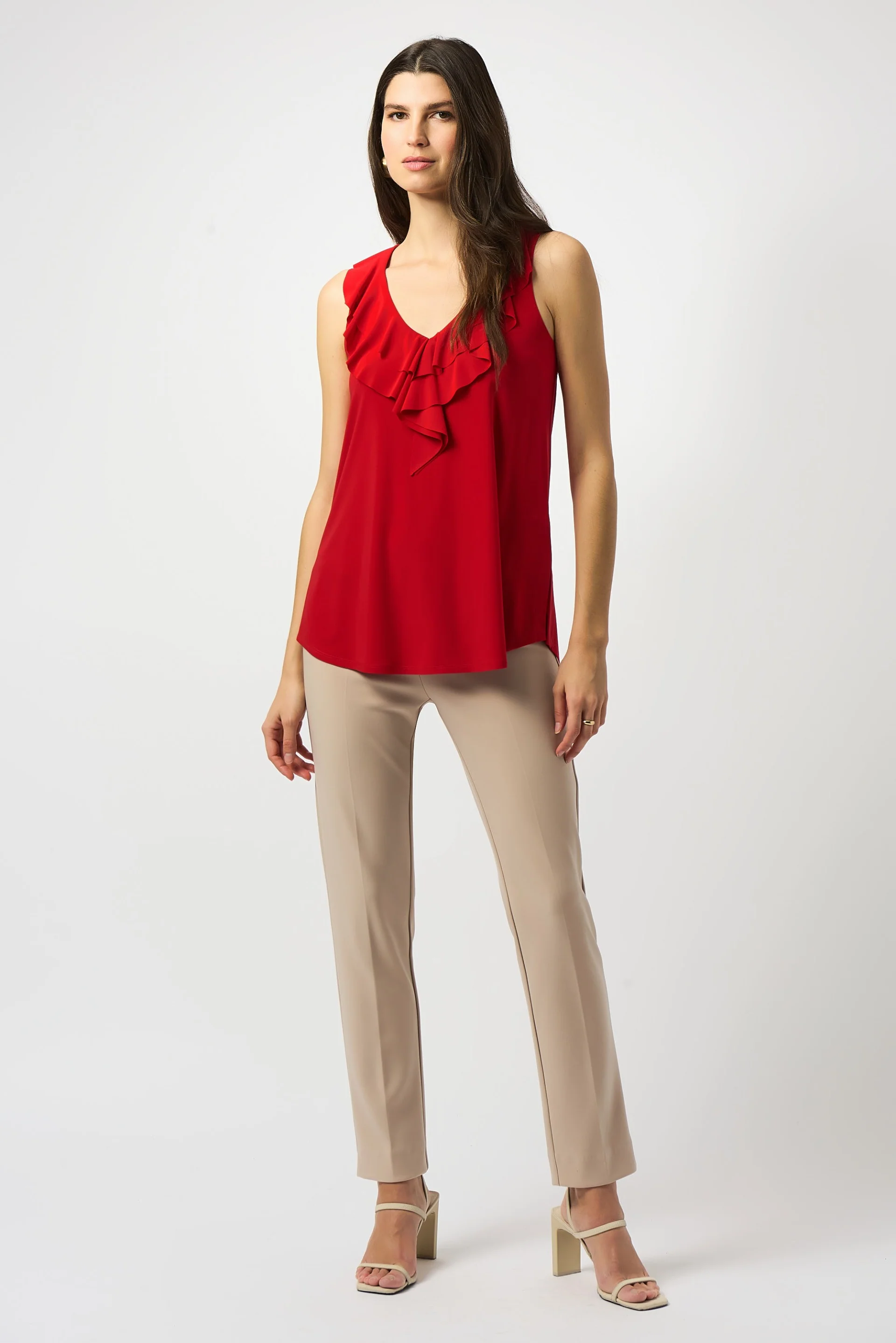 Joseph Ribkoff Sleeveless Tunic with Ruffles Style 251287 - Image 3