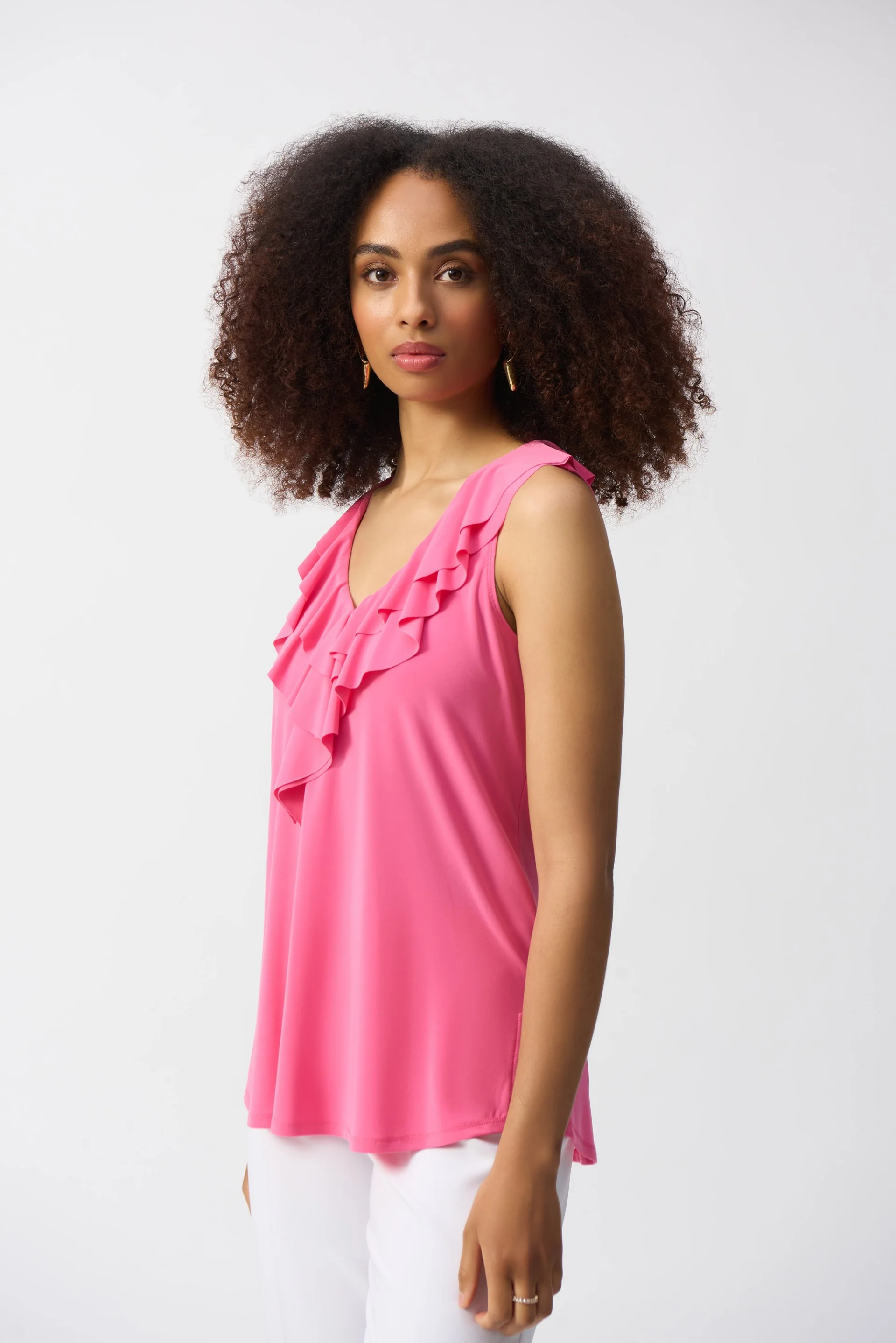 Joseph Ribkoff Sleeveless Tunic with Ruffles Style 251287 - Image 4
