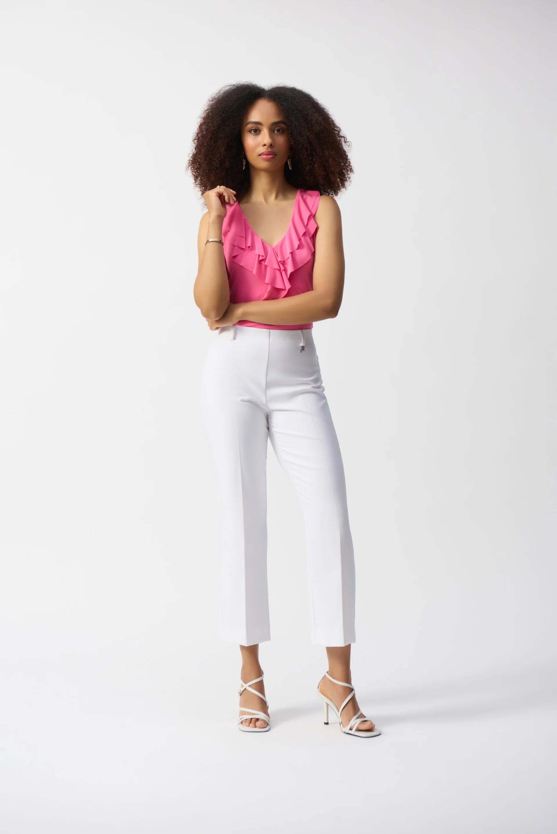 Joseph Ribkoff Sleeveless Tunic with Ruffles Style 251287 - Image 8