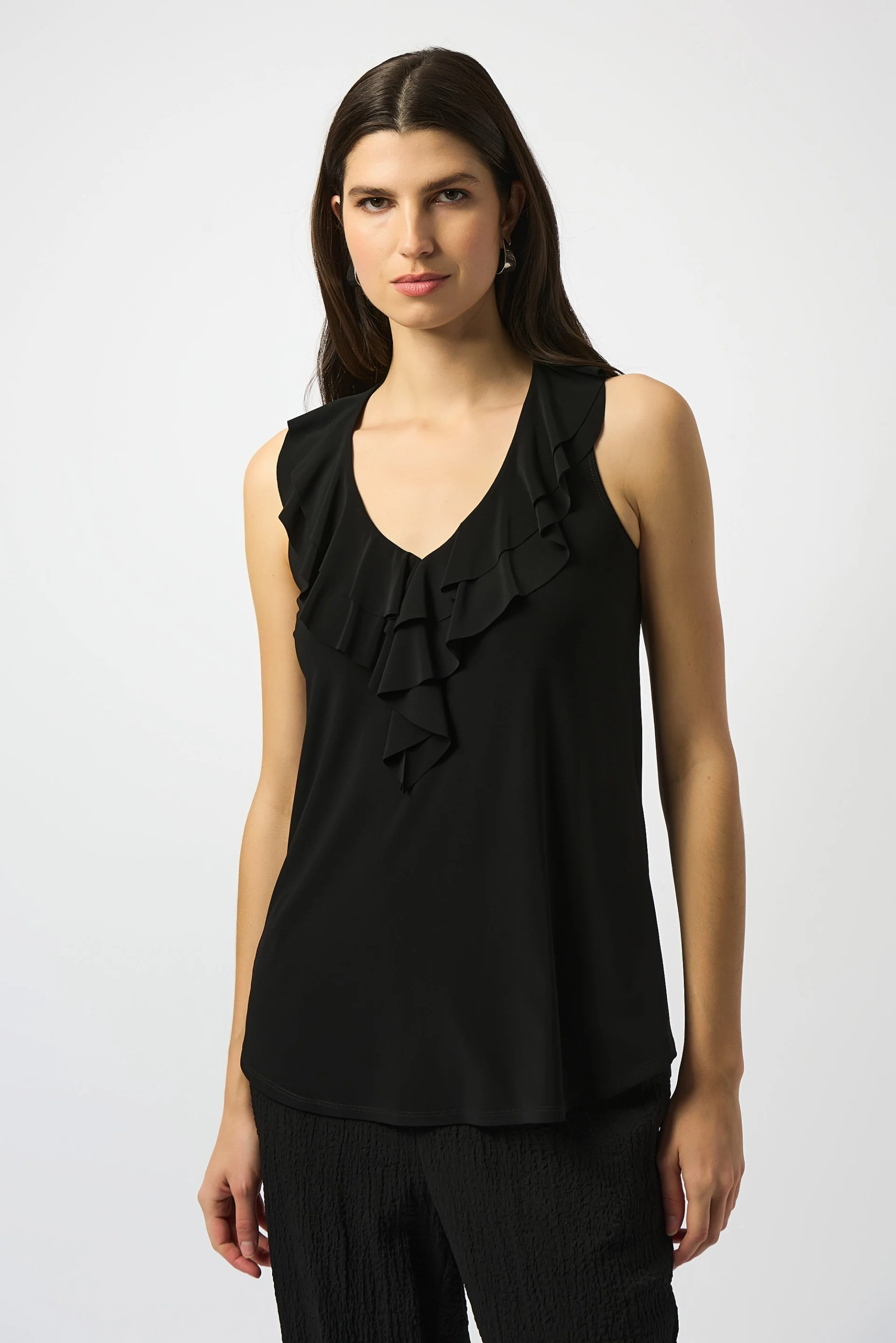 Joseph Ribkoff Sleeveless Tunic with Ruffles Style 251287 - Image 9