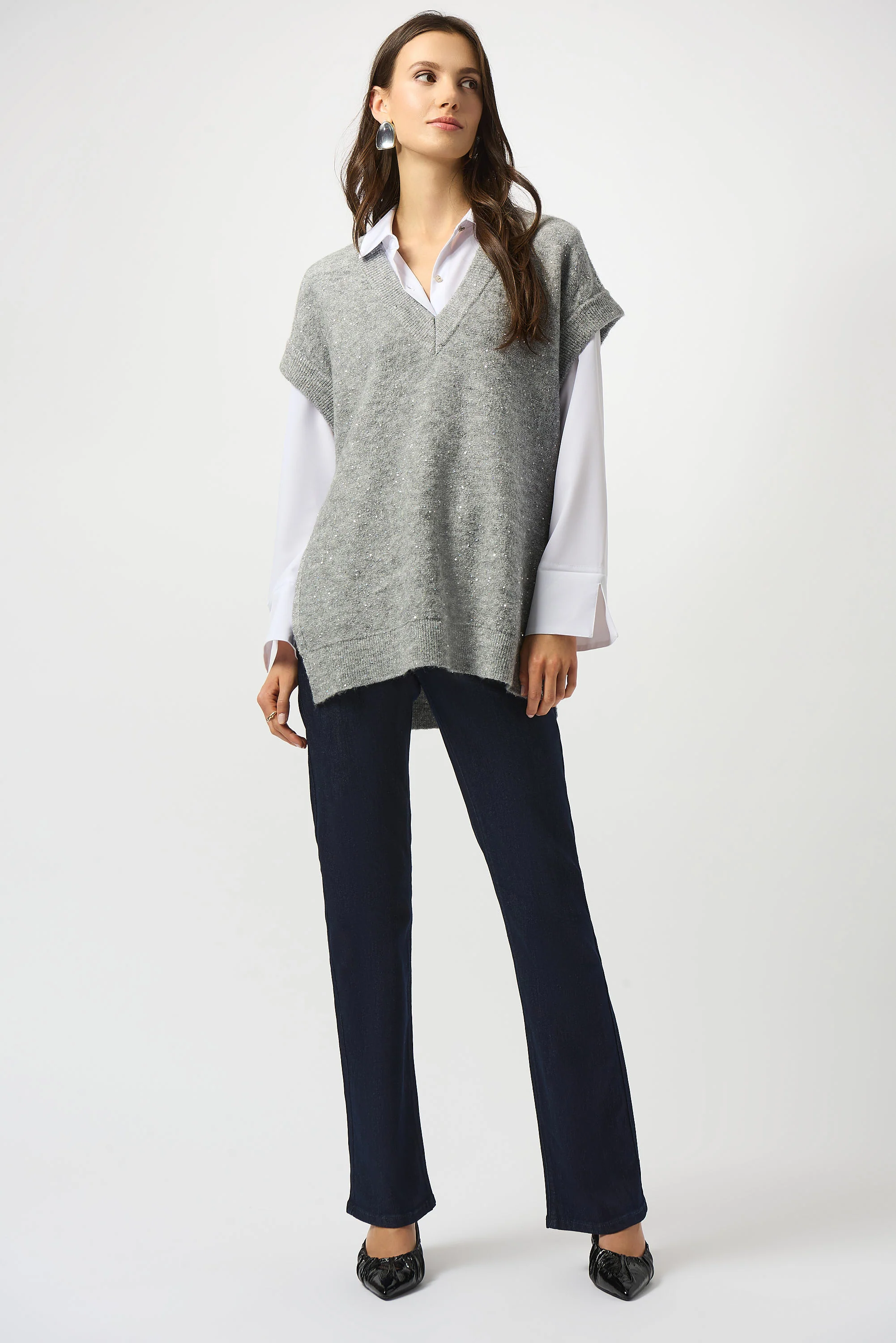 Joseph Ribkoff Sleeveless Tunic with Sequins Style 253957 - Image 3
