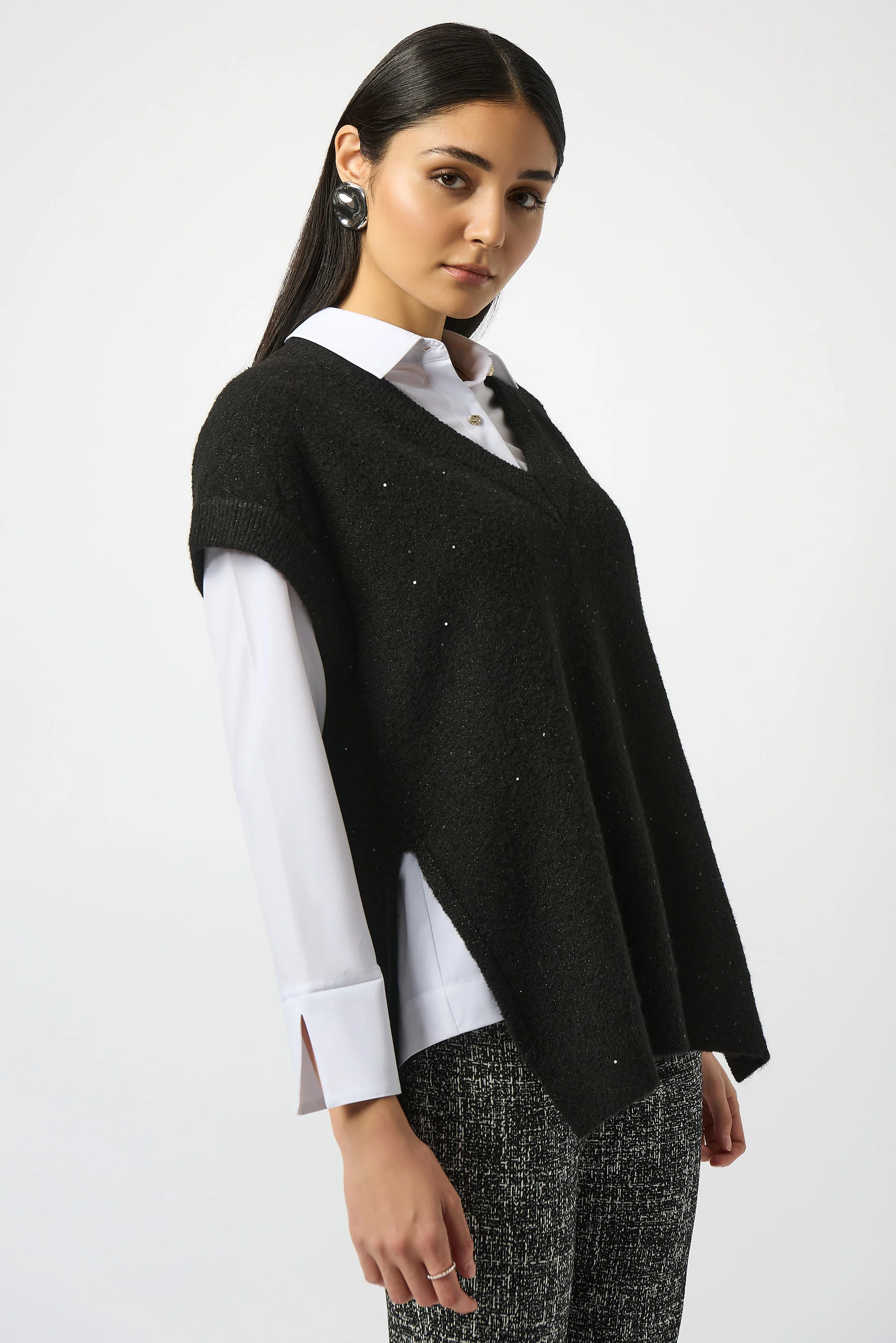 Joseph Ribkoff Sleeveless Tunic with Sequins Style 253957 - Image 5