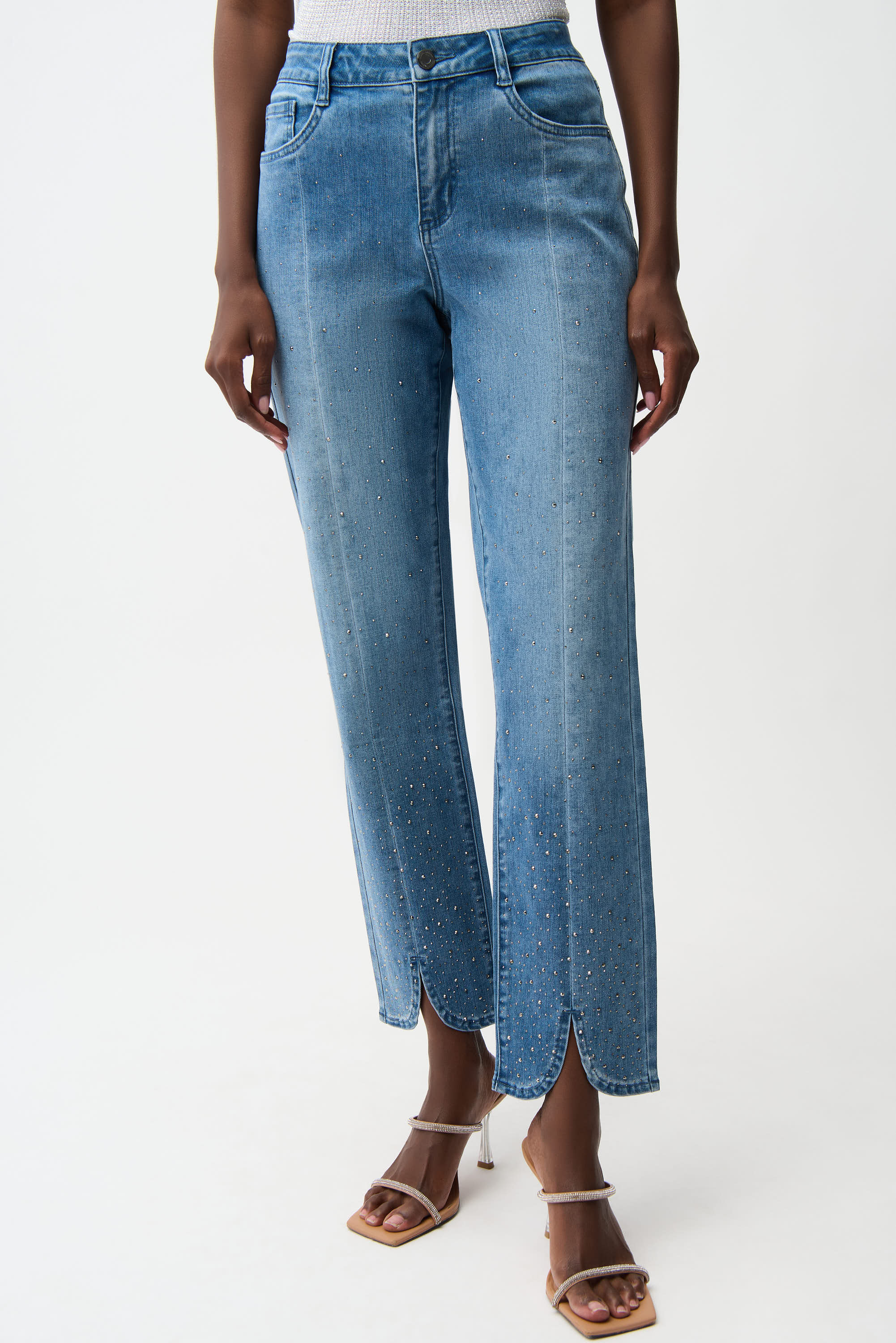 Joseph Ribkoff Slim Leg Jeans With Rhinestone Detail Style 261954