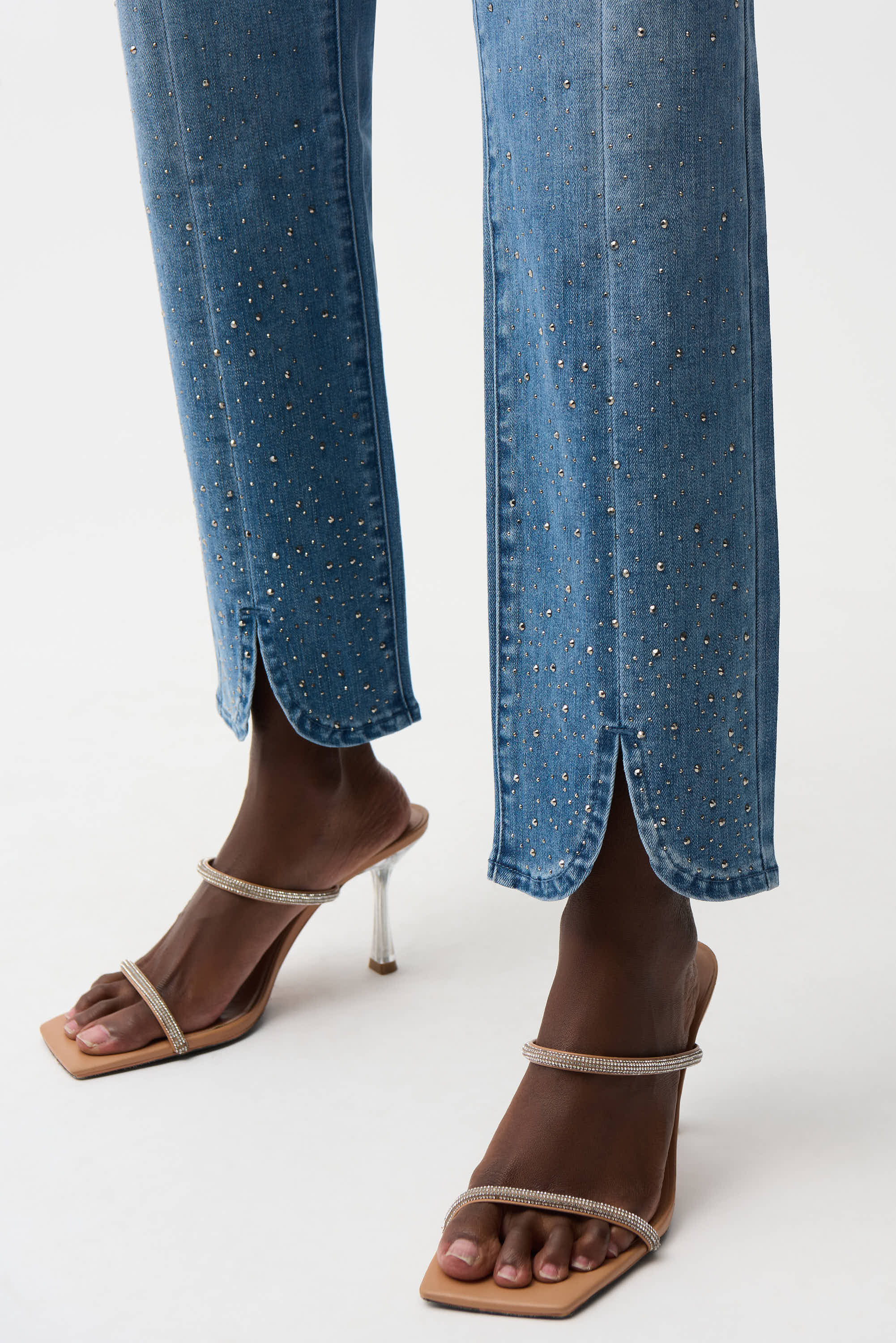 Joseph Ribkoff Slim Leg Jeans With Rhinestone Detail Style 261954 - Image 4