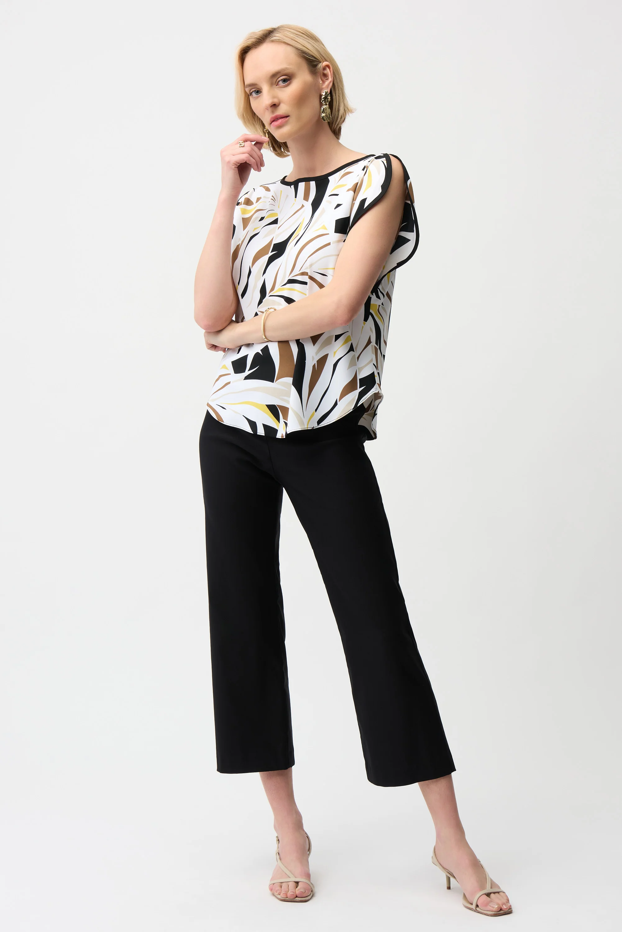 Joseph Ribkoff Soft Micro Twill Pull-On Culotte Pants Style 261024 - Image 2