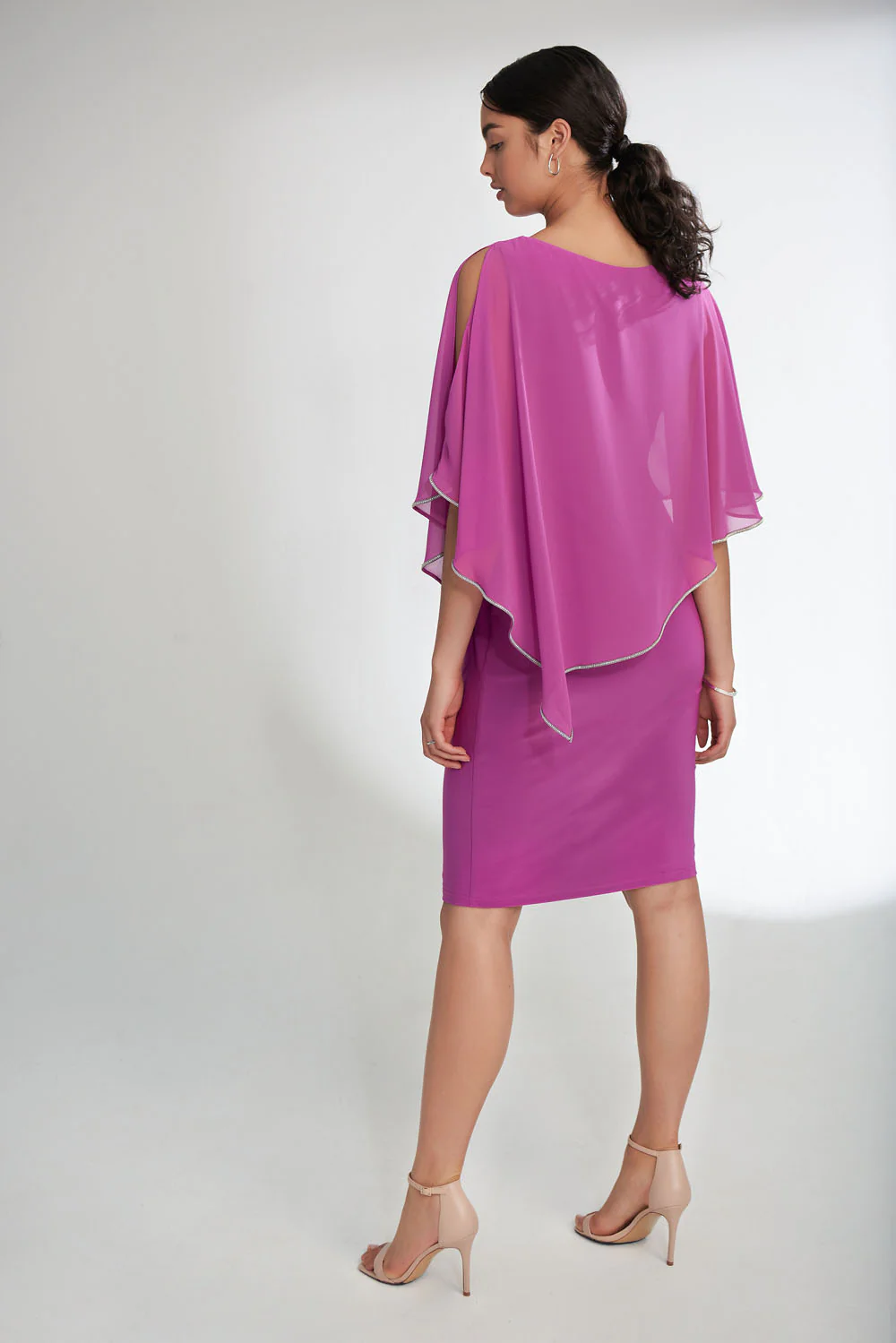Joseph Ribkoff Sparkling Grape Layered Dress Style 221062 - Image 3