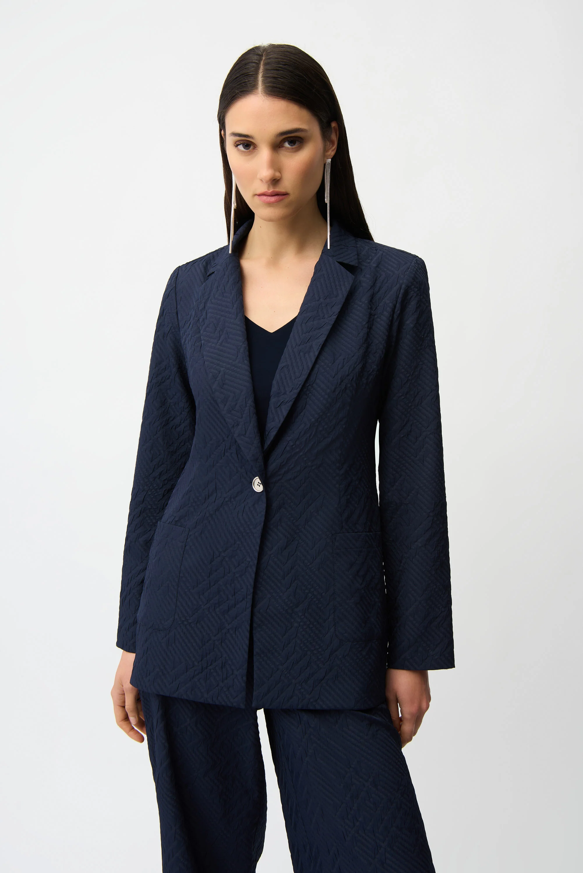 Joseph Ribkoff Straight Blazer With Notched Collar Style 261196 - Image 7