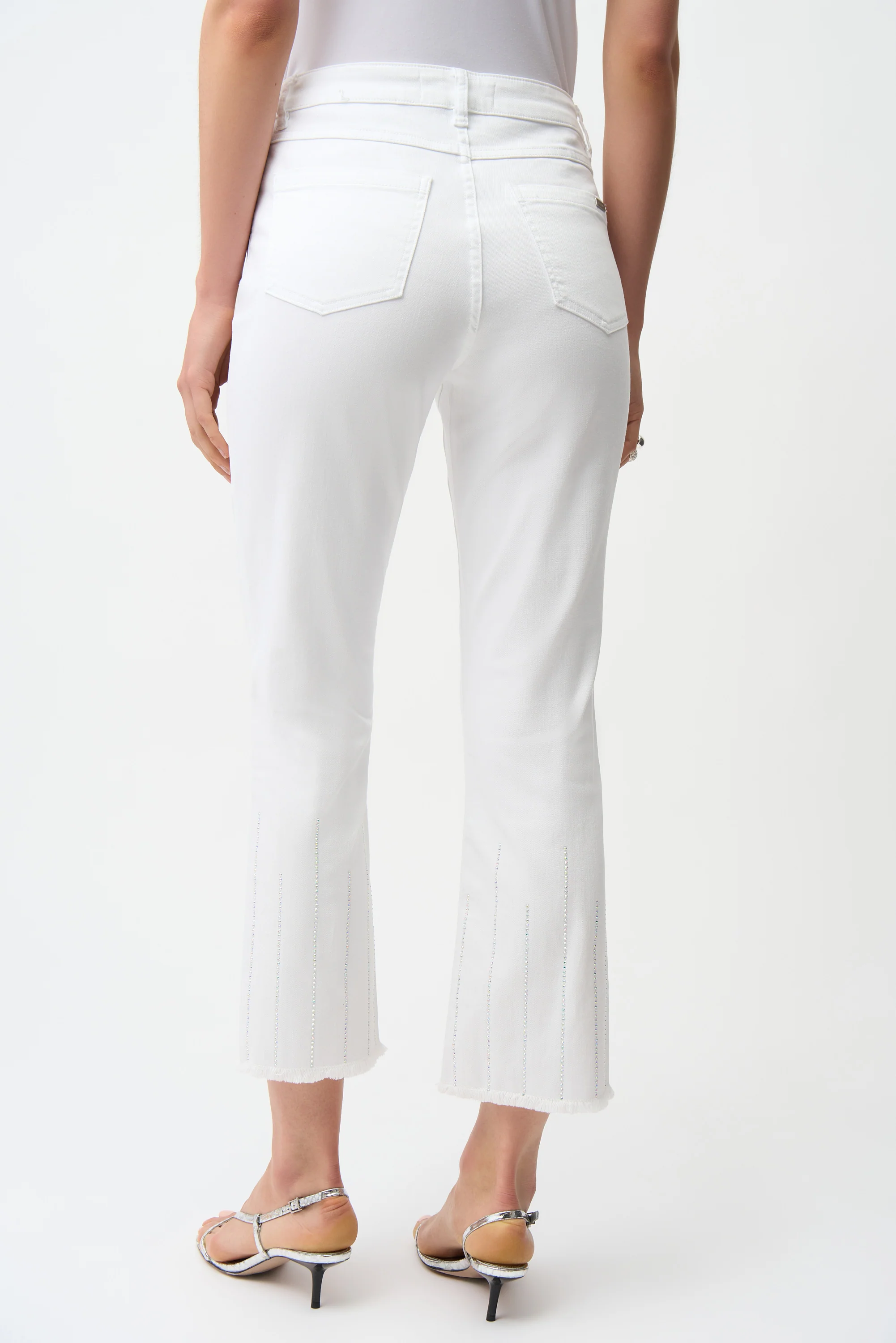 Joseph Ribkoff Straight Crop Jeans With Rhinestones Style 261974 - Image 4